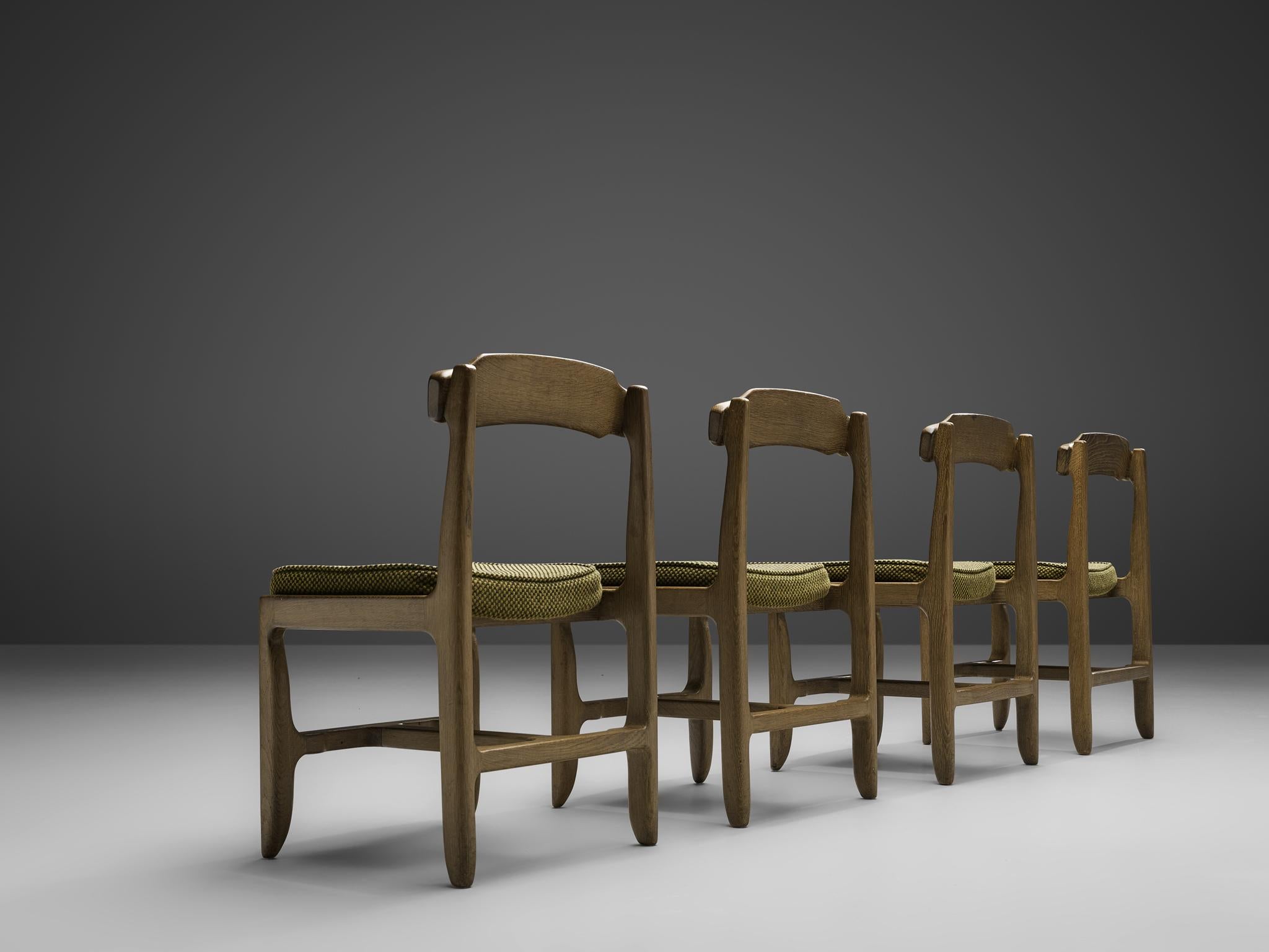 Guillerme et Chambron Set of Four Dining Chairs in Stained Oak 1