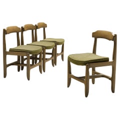 Guillerme et Chambron Set of Four Dining Chairs in Stained Oak