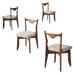 Guillerme et Chambron Set of Four Dining Chairs Model 'Thibault' in Oak