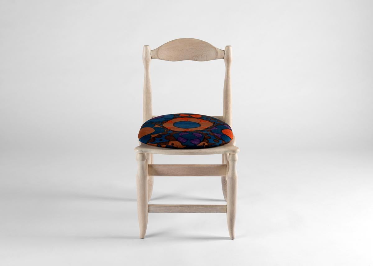 Guillerme et Chambron, Set of Four Side Limed Chairs, France, c. 1960 In Good Condition In New York, NY