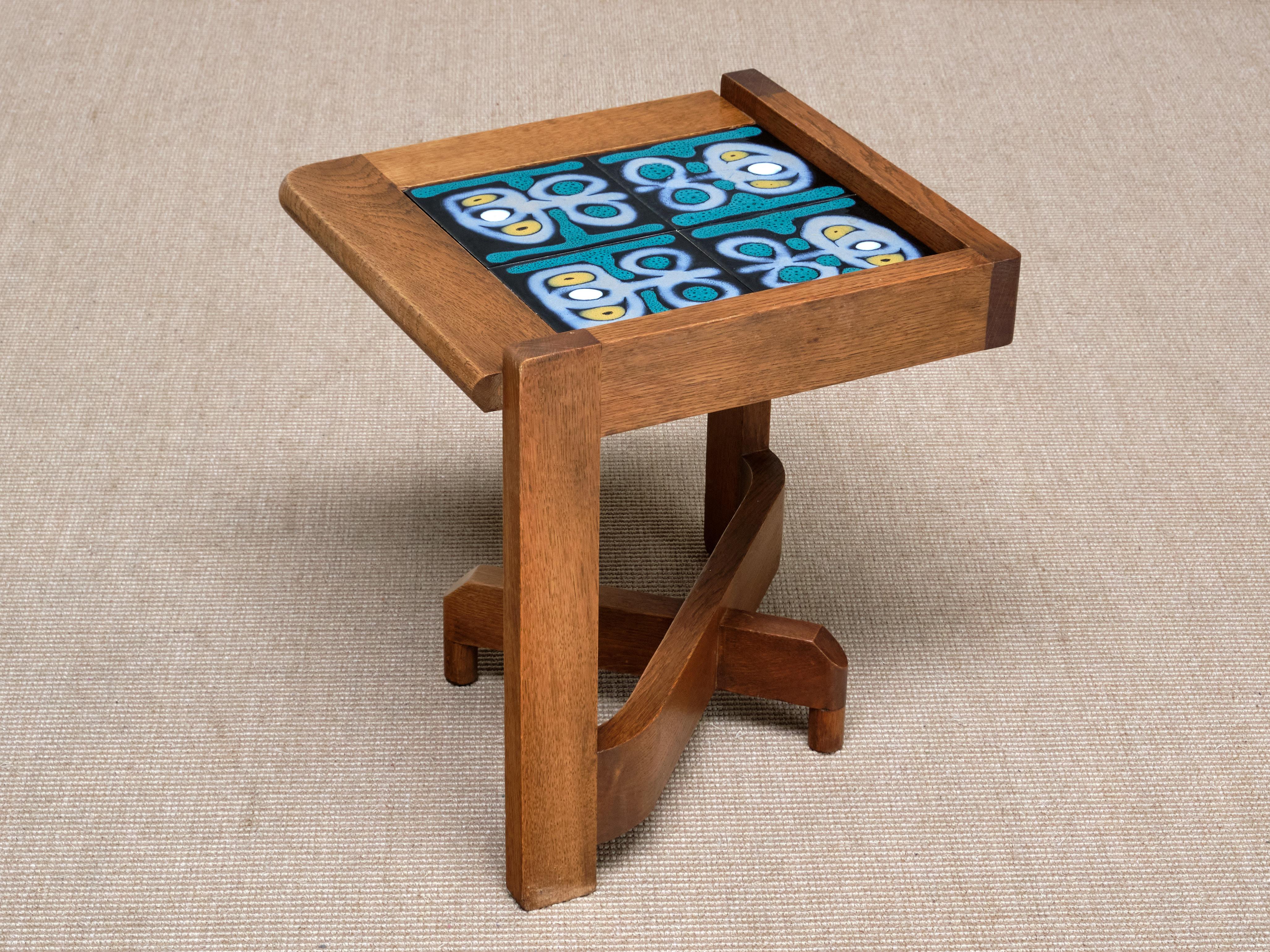 Guillerme et Chambron Set of Four Side Tables / Modular Coffee Table, 1950s For Sale 3