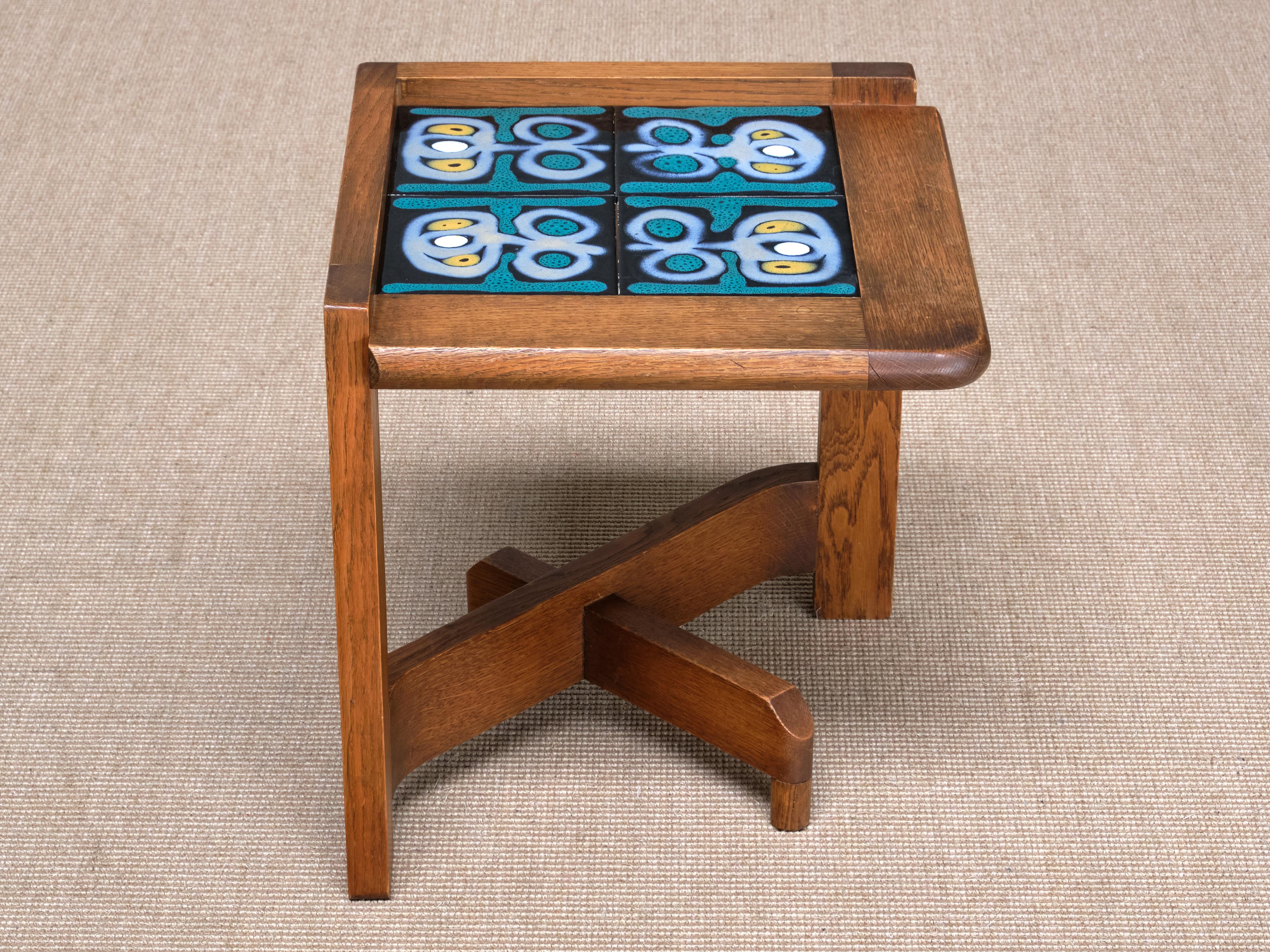 Guillerme et Chambron Set of Four Side Tables / Modular Coffee Table, 1950s For Sale 4