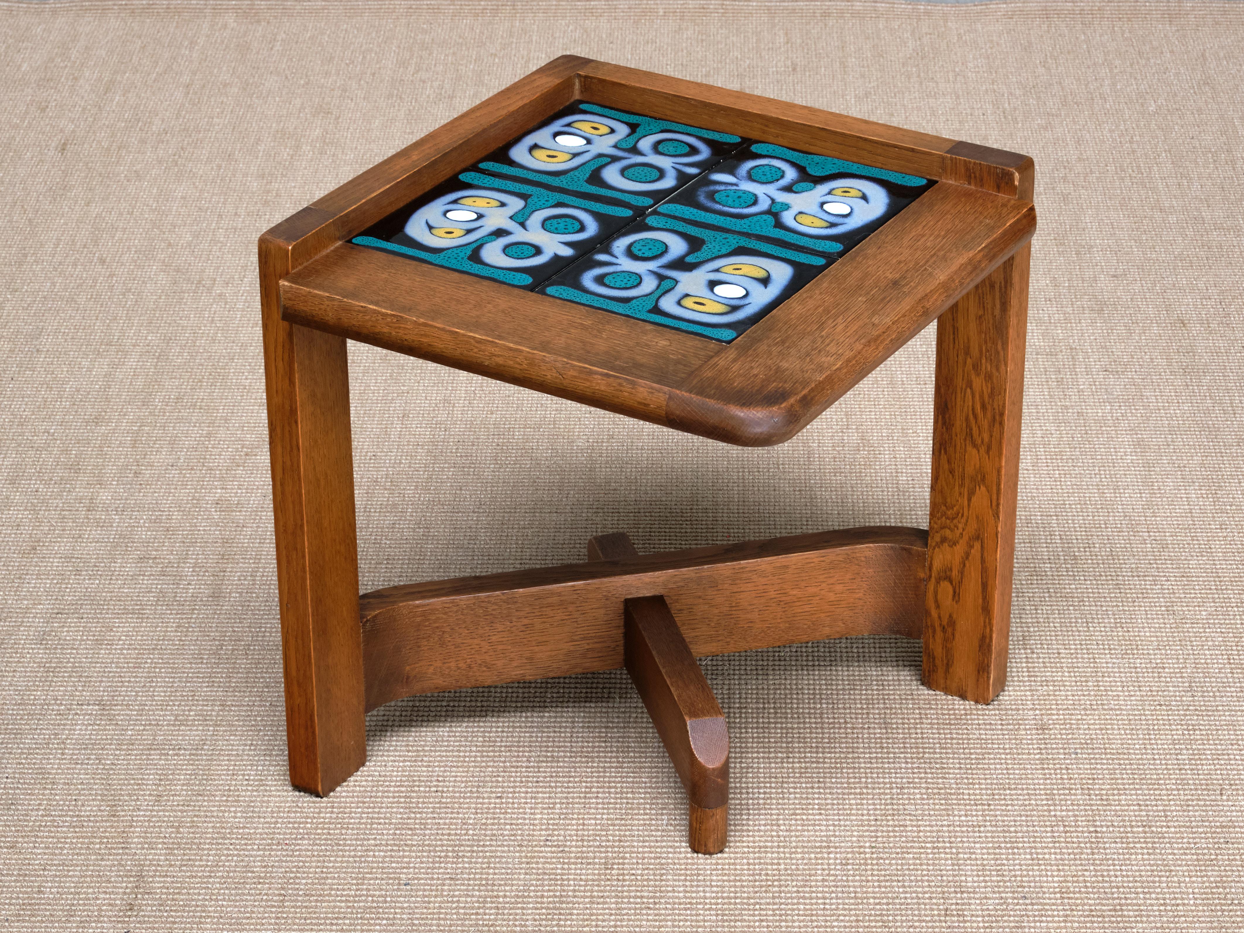 Guillerme et Chambron Set of Four Side Tables / Modular Coffee Table, 1950s For Sale 5
