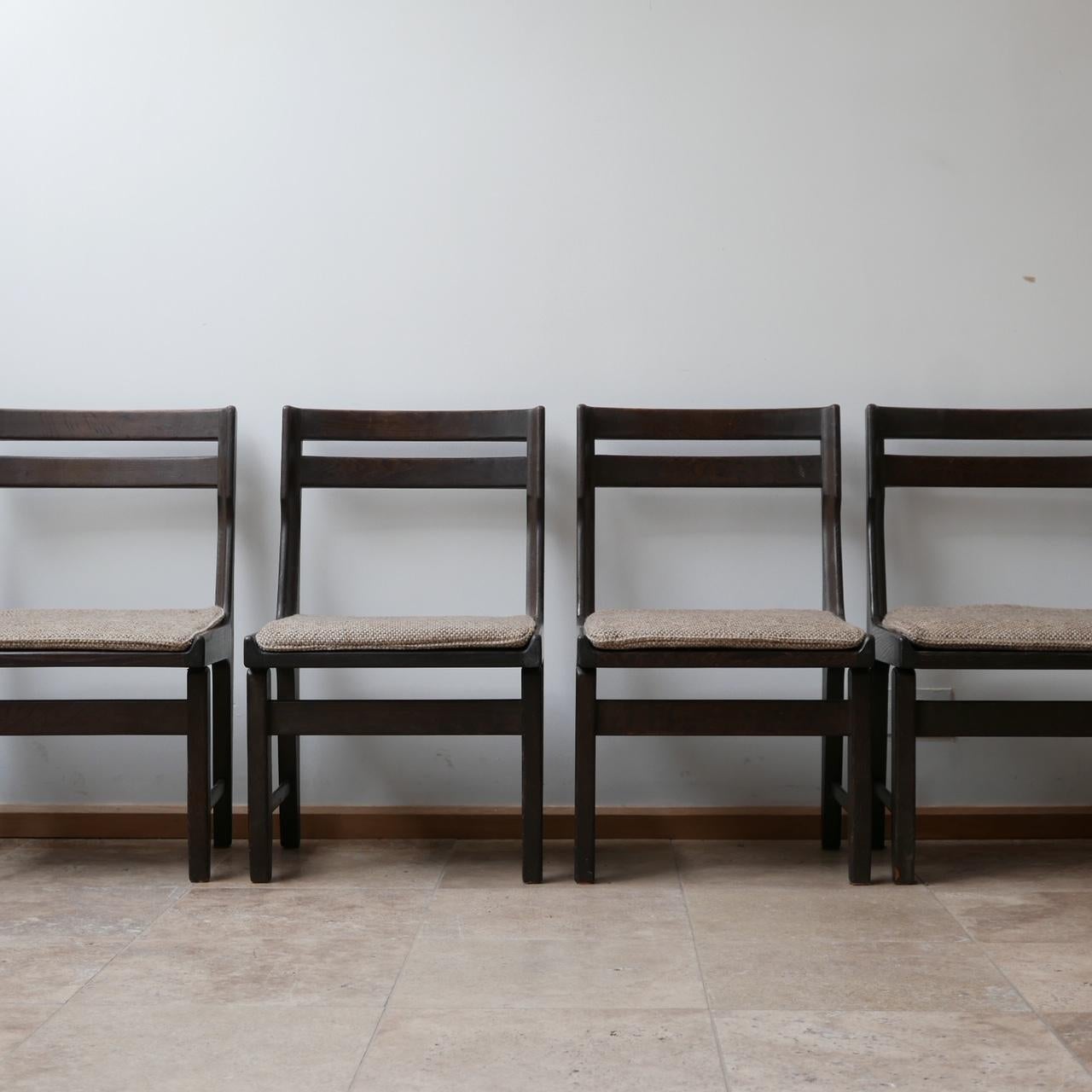 Wood Guillerme et Chambron Set of Nine Ebonised Oak Dining Chairs '9'