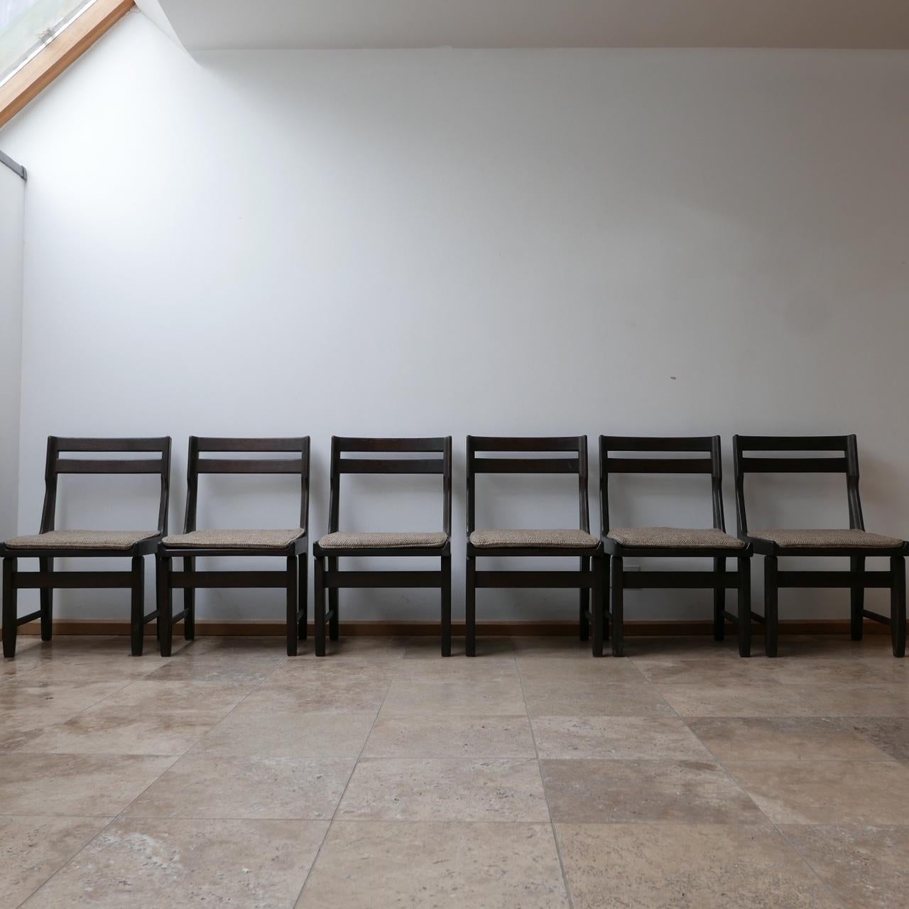 Guillerme et Chambron Set of Nine Ebonised Oak Dining Chairs '9' 1