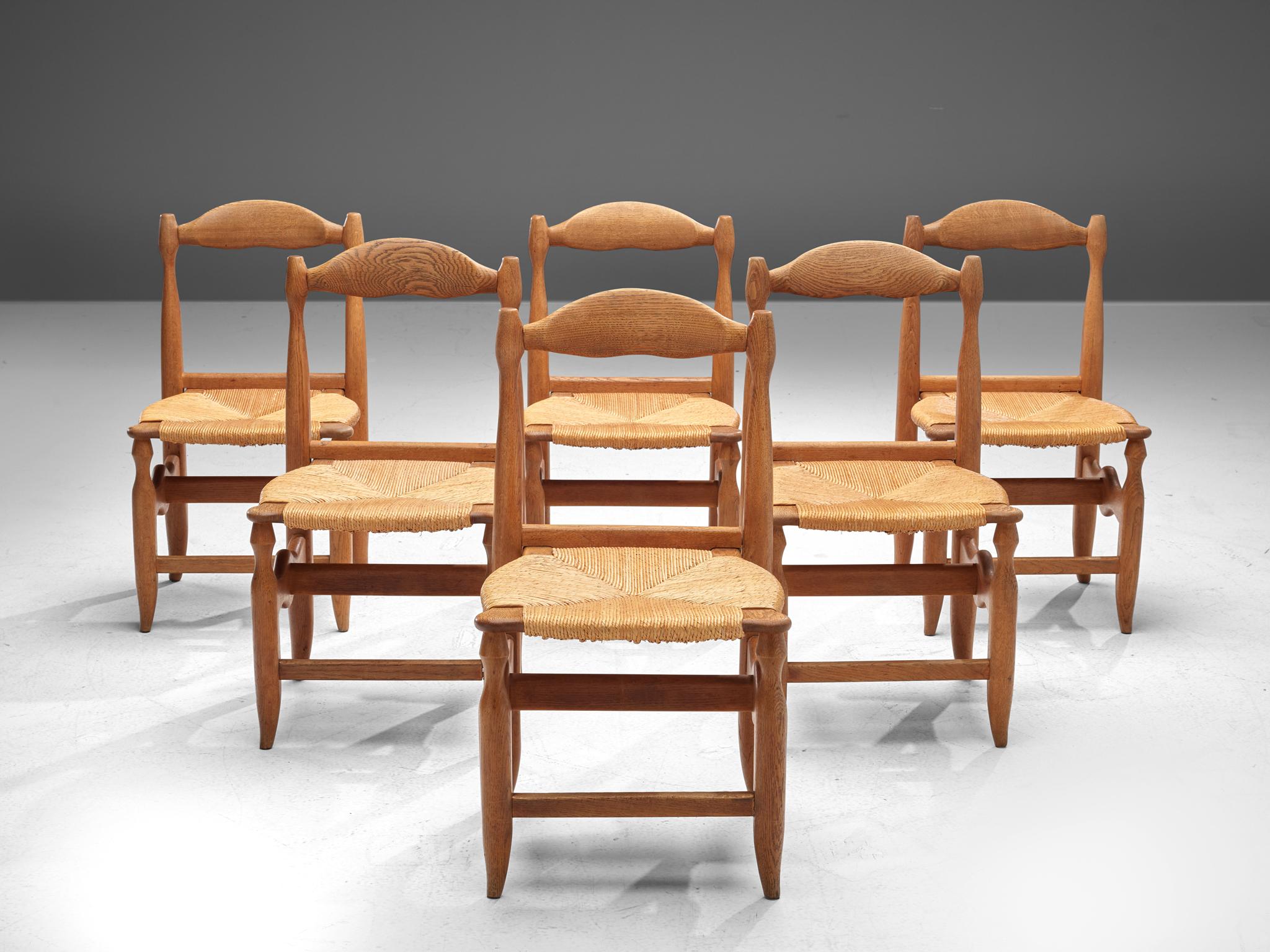 French Guillerme et Chambron Set of Six 'Charlotte' Chairs