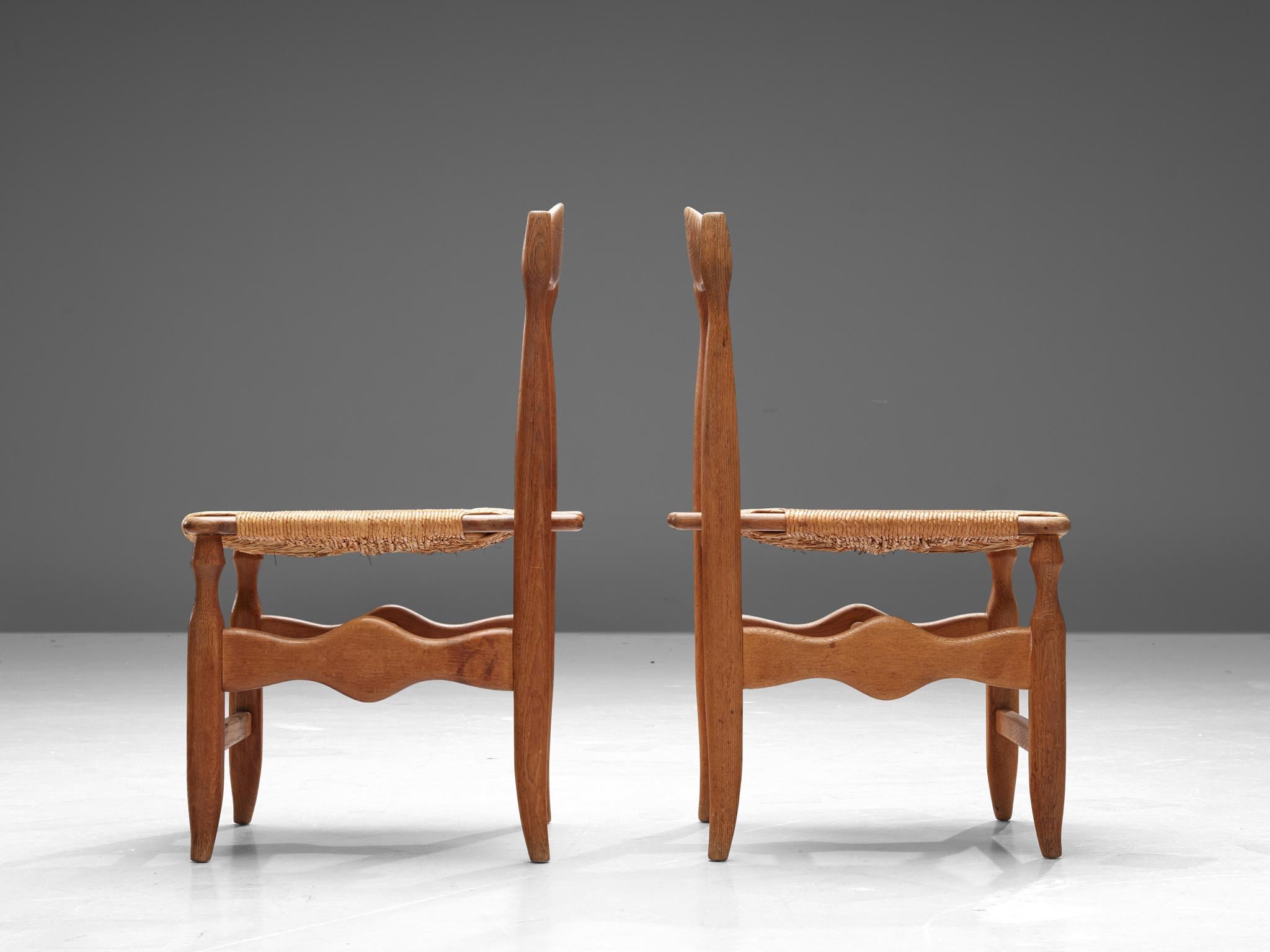Mid-20th Century Guillerme et Chambron Set of Six 'Charlotte' Chairs