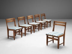 Guillerme et Chambron Set of Six Dining Chairs in Oak