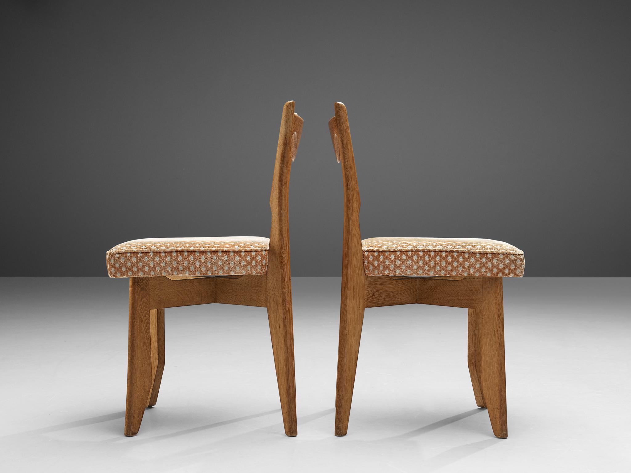 Guillerme et Chambron Set of Six Dining Chairs Model 'Thibault' in Oak 2