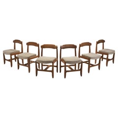 Guillerme et Chambron Set of Six "Véronique" Chairs, France 1970s