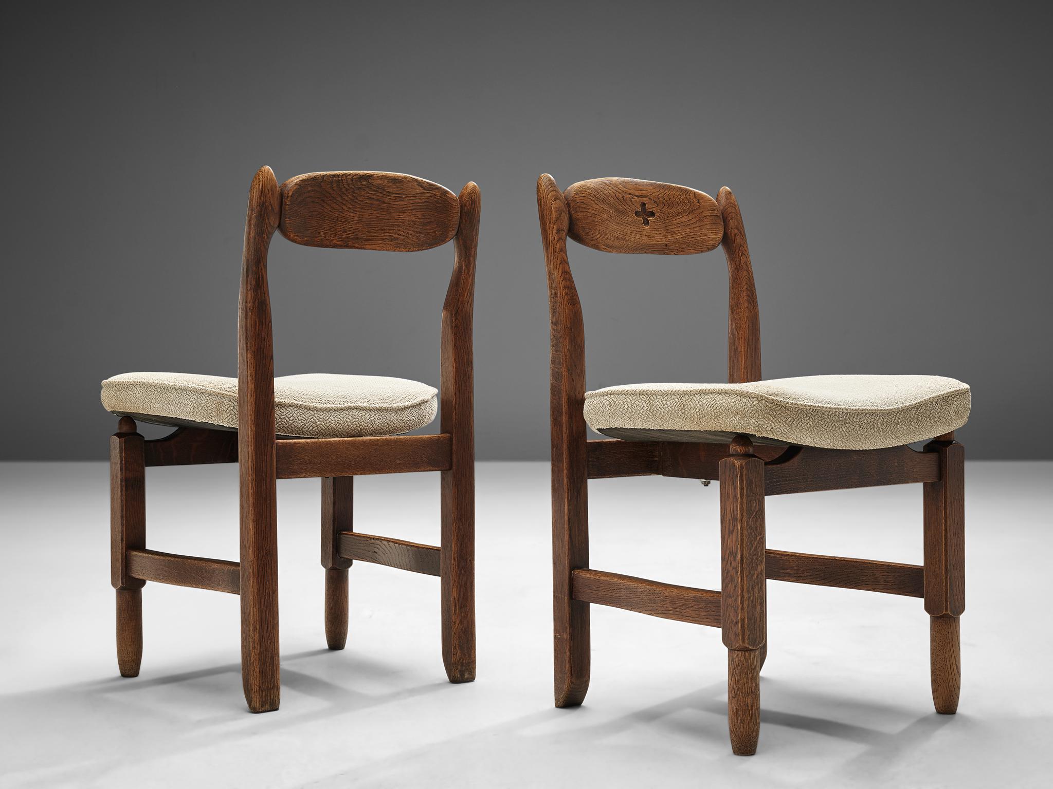 French Guillerme et Chambron Set of Ten ‘Lorraine’ Dining Chairs in Solid Oak