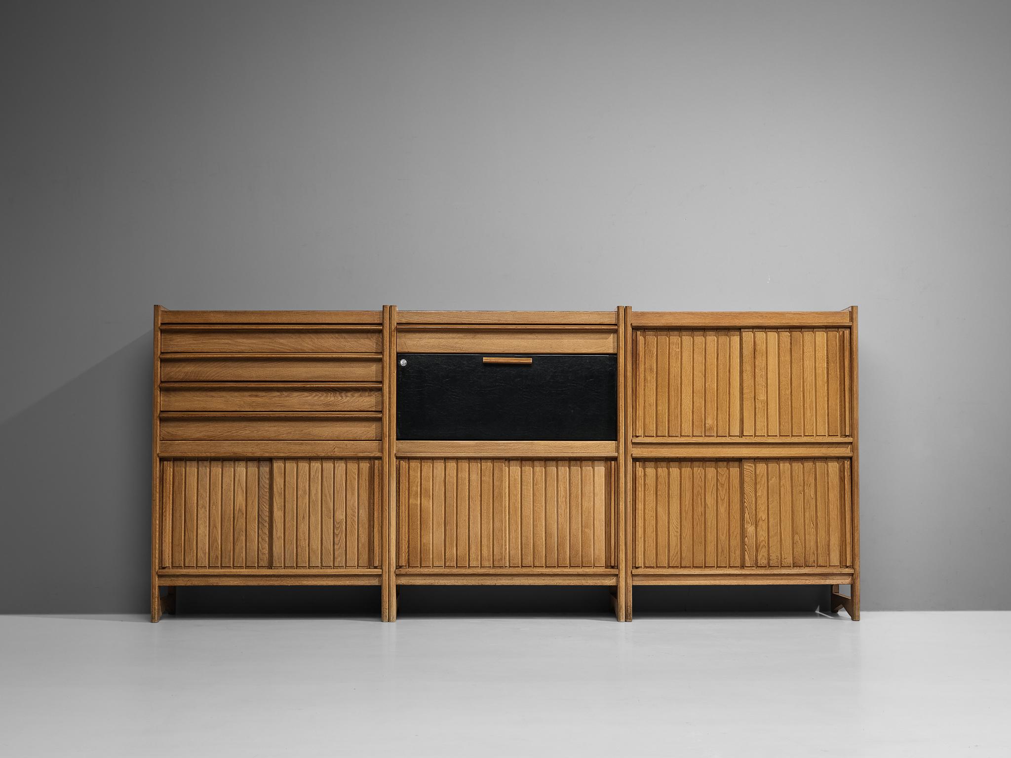 Guillerme et Chambron Set of Three Cabinets in Solid Oak 4