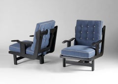 Guillerme et Chambron, Settee and Pair of Armchairs, France, 1960s