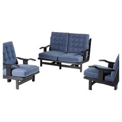 Guillerme et Chambron, canapé et paire de fauteuils, France, années 1960