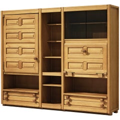 Guillerme et Chambron Shelf with Drawers in Oak