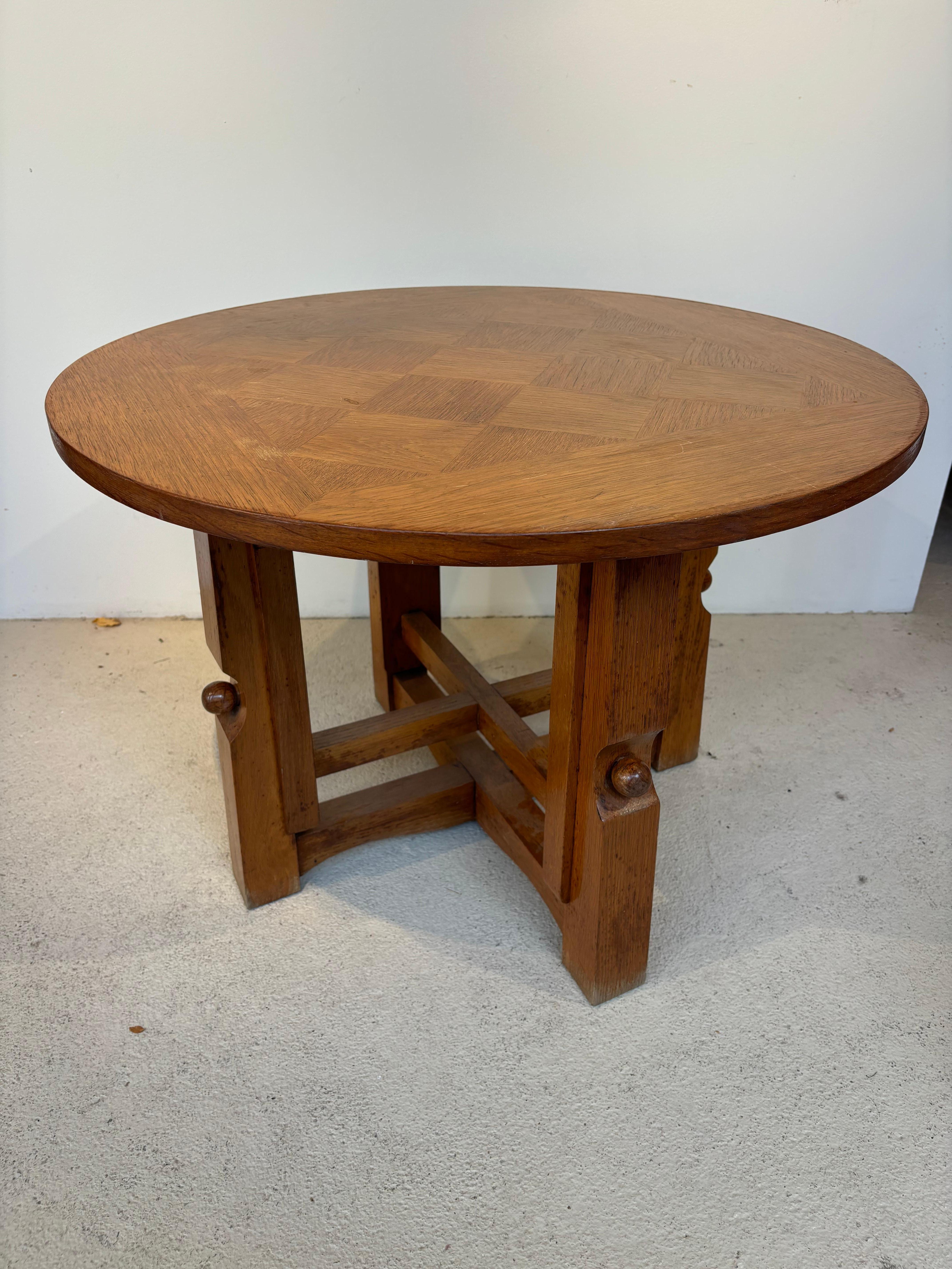 Mid-20th Century Guillerme et Chambron side table For Sale