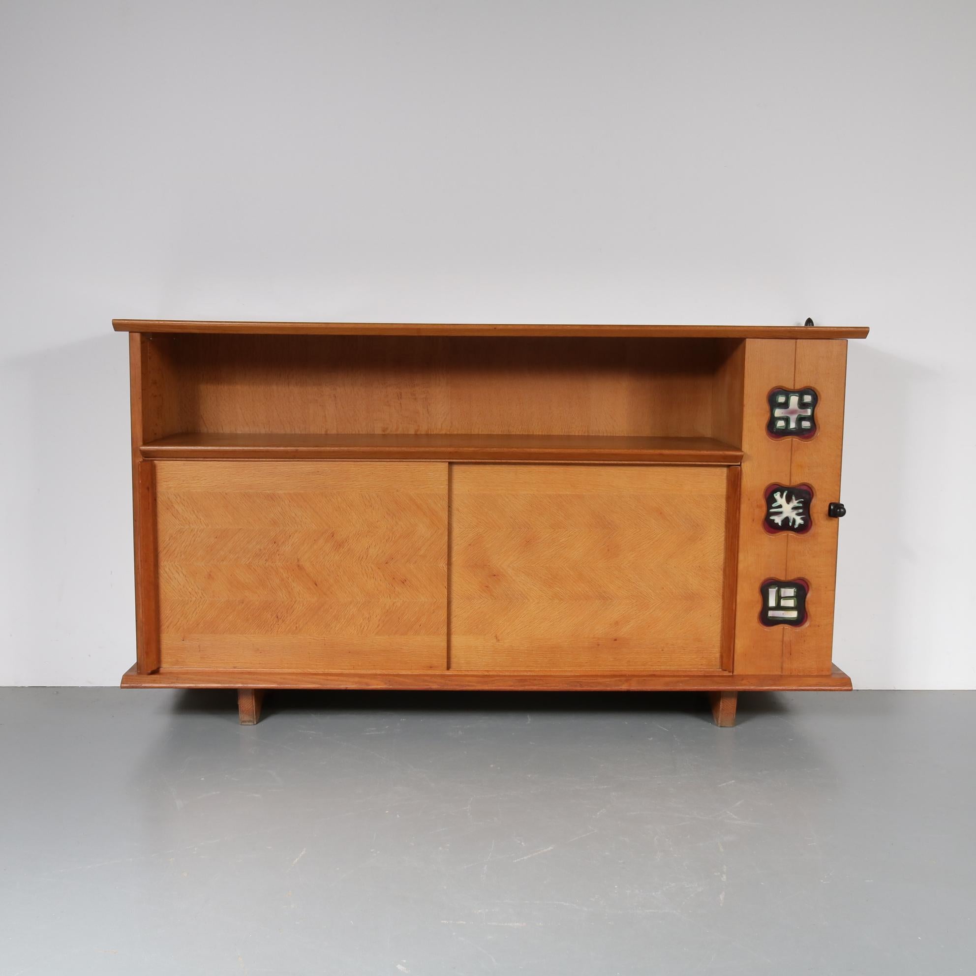 Mid-Century Modern Guillerme et Chambron Sideboard, France, 1950 For Sale