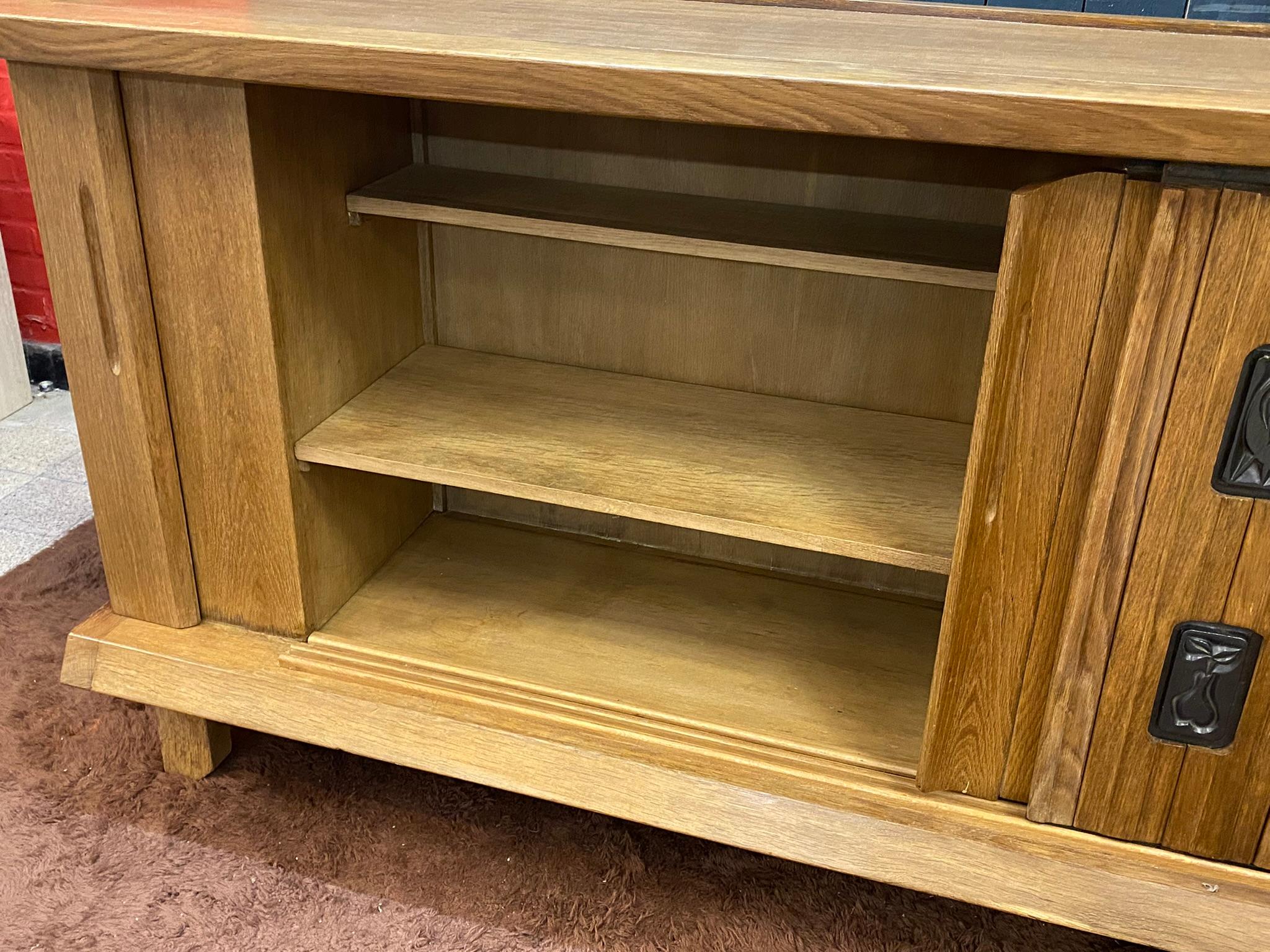 Guillerme et Chambron, Sideboard, in Oak and Ceramic, Edition Votre Maison For Sale 5