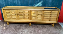 Guillerme et Chambron Sideboard in Oak and Ceramic, "Edition Votre Maison"