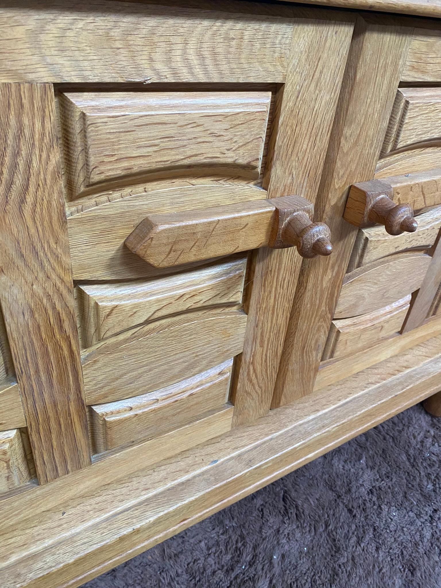 Guillerme et Chambron Sideboard in Oak and Ceramic, 