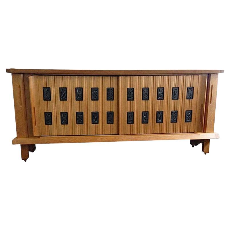 Guillerme et Chambron, Credenza in Oak e ceramica, "Edition Votre Maison".