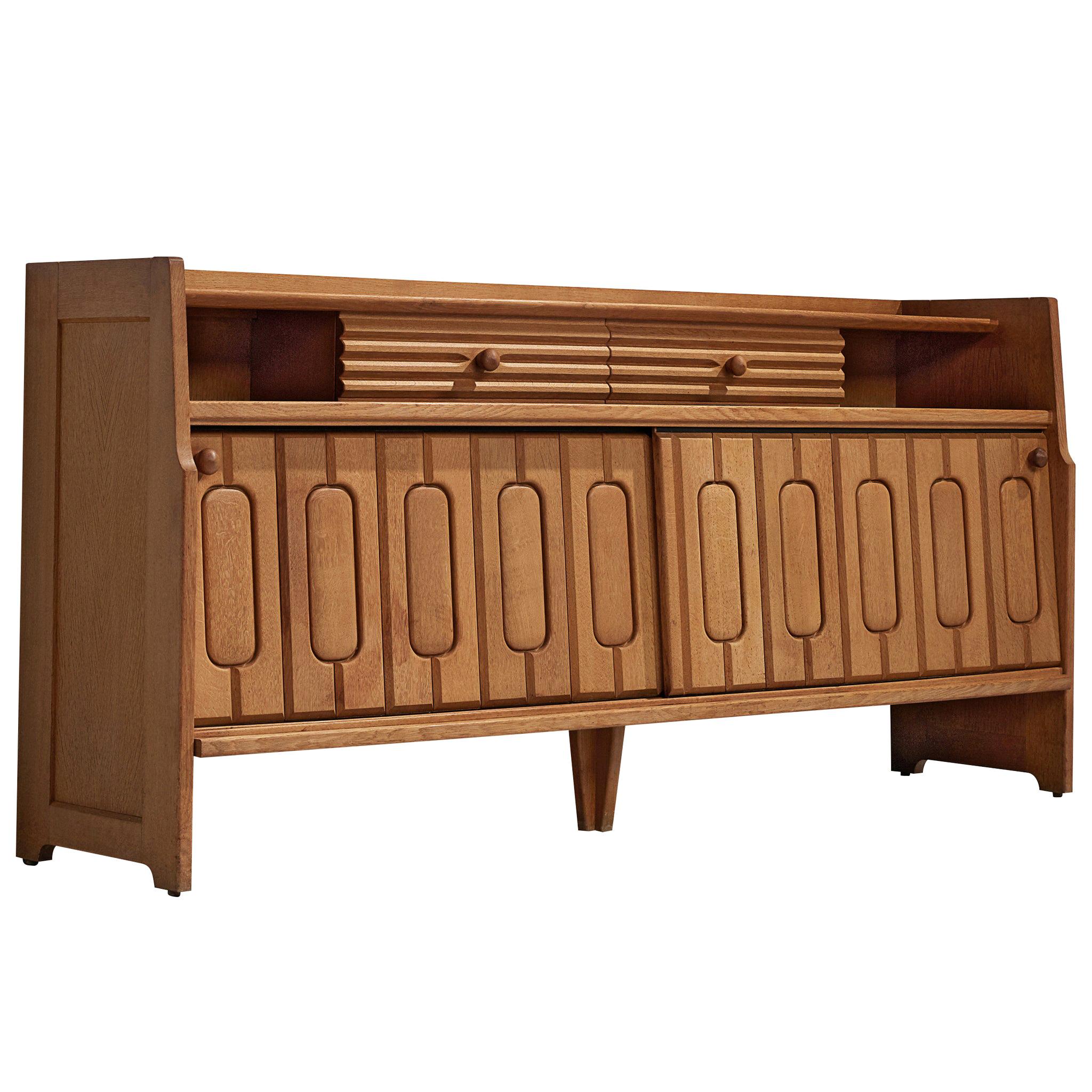 Guillerme et Chambron Sideboard in Oak and Ceramics