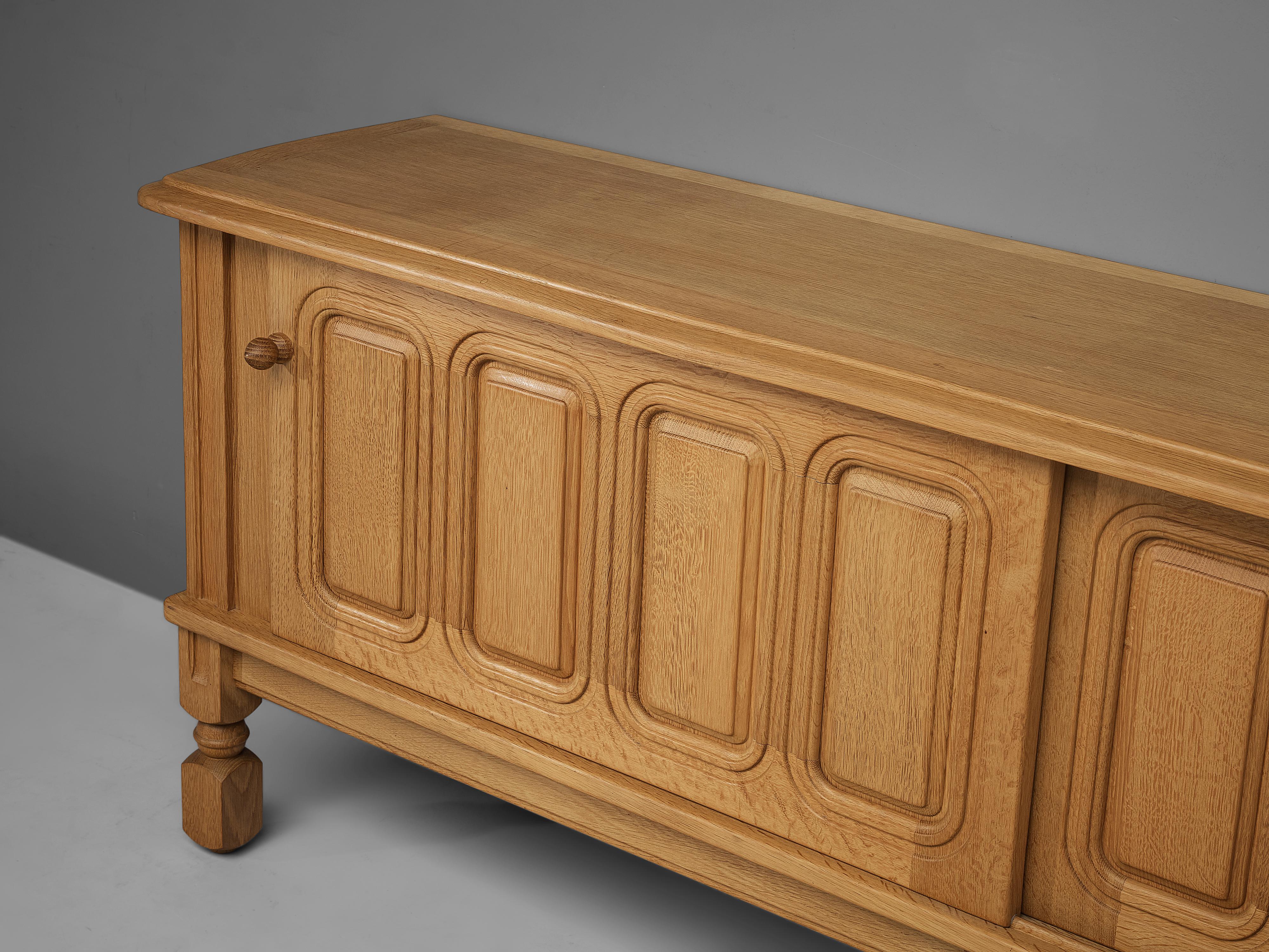 Mid-Century Modern Guillerme et Chambron Sideboard in Oak