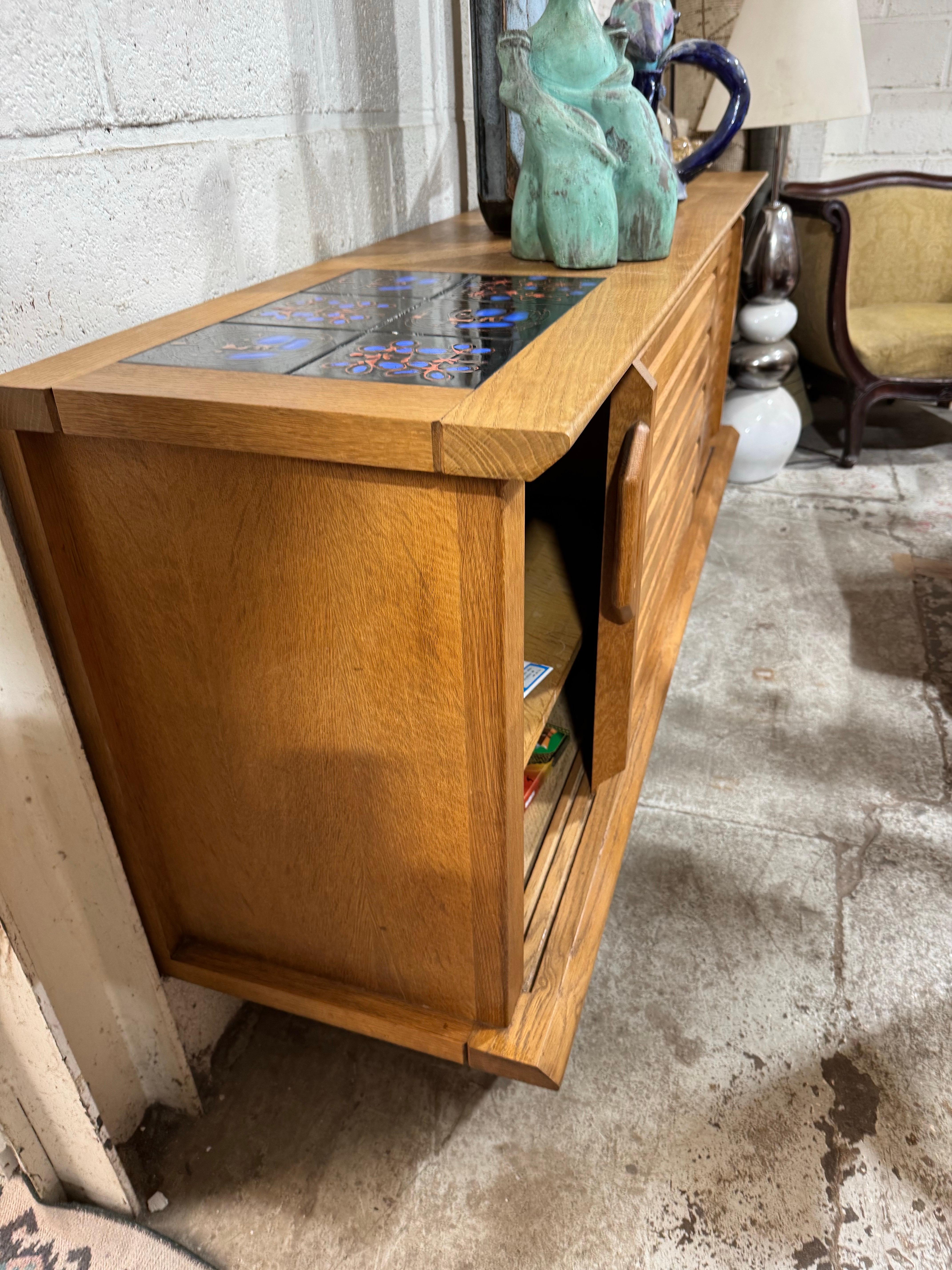 French GUILLERME ET CHAMBRON Sideboard in oak For Sale