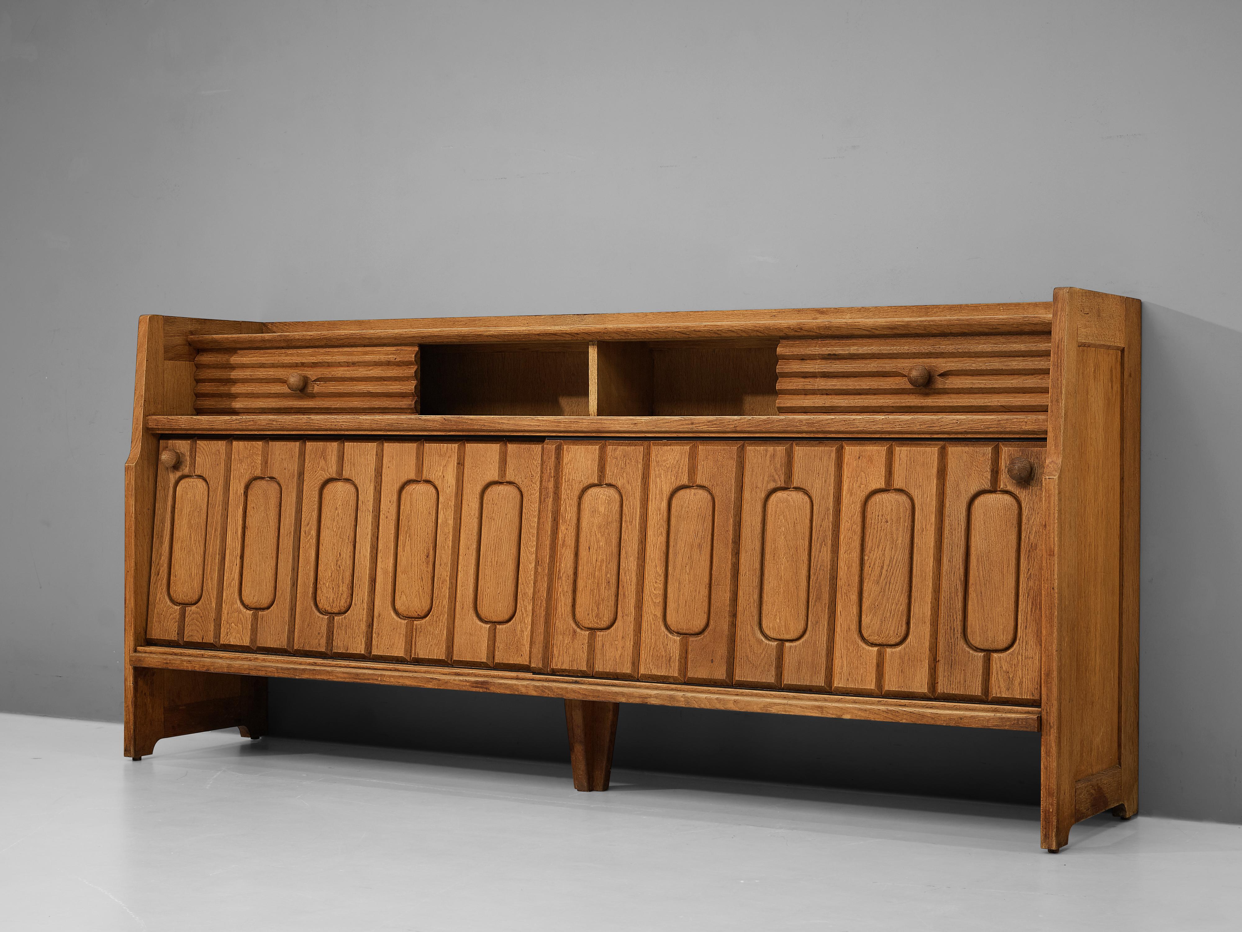 Guillerme et Chambron Sideboard in Oak with Ceramic 2