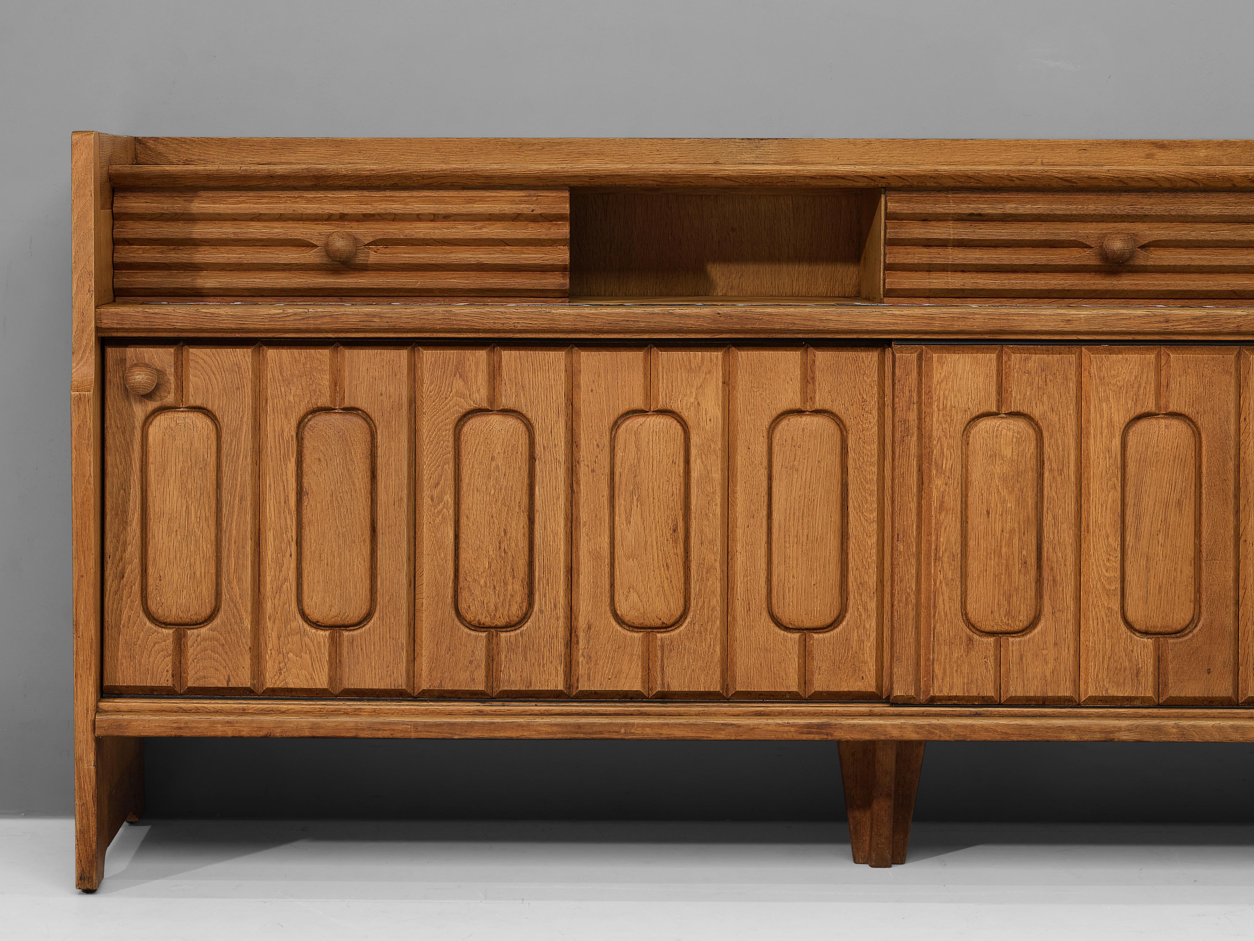 Guillerme et Chambron Sideboard in Oak with Ceramic 3