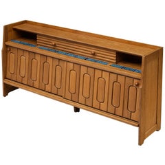 Guillerme et Chambron Sideboard in Oak with Ceramic