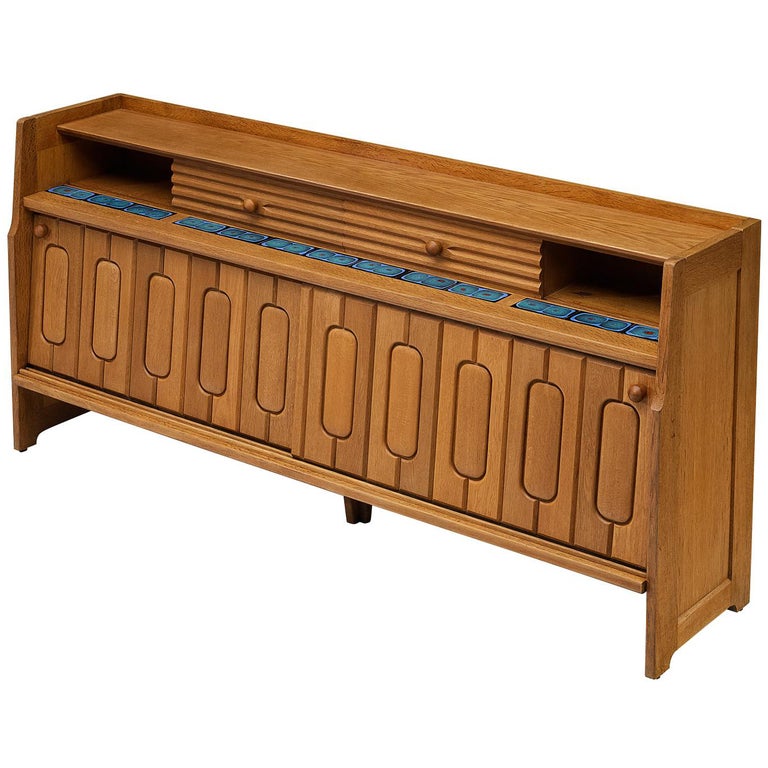 Guillerme et Chambron Sideboard in Oak with Ceramic