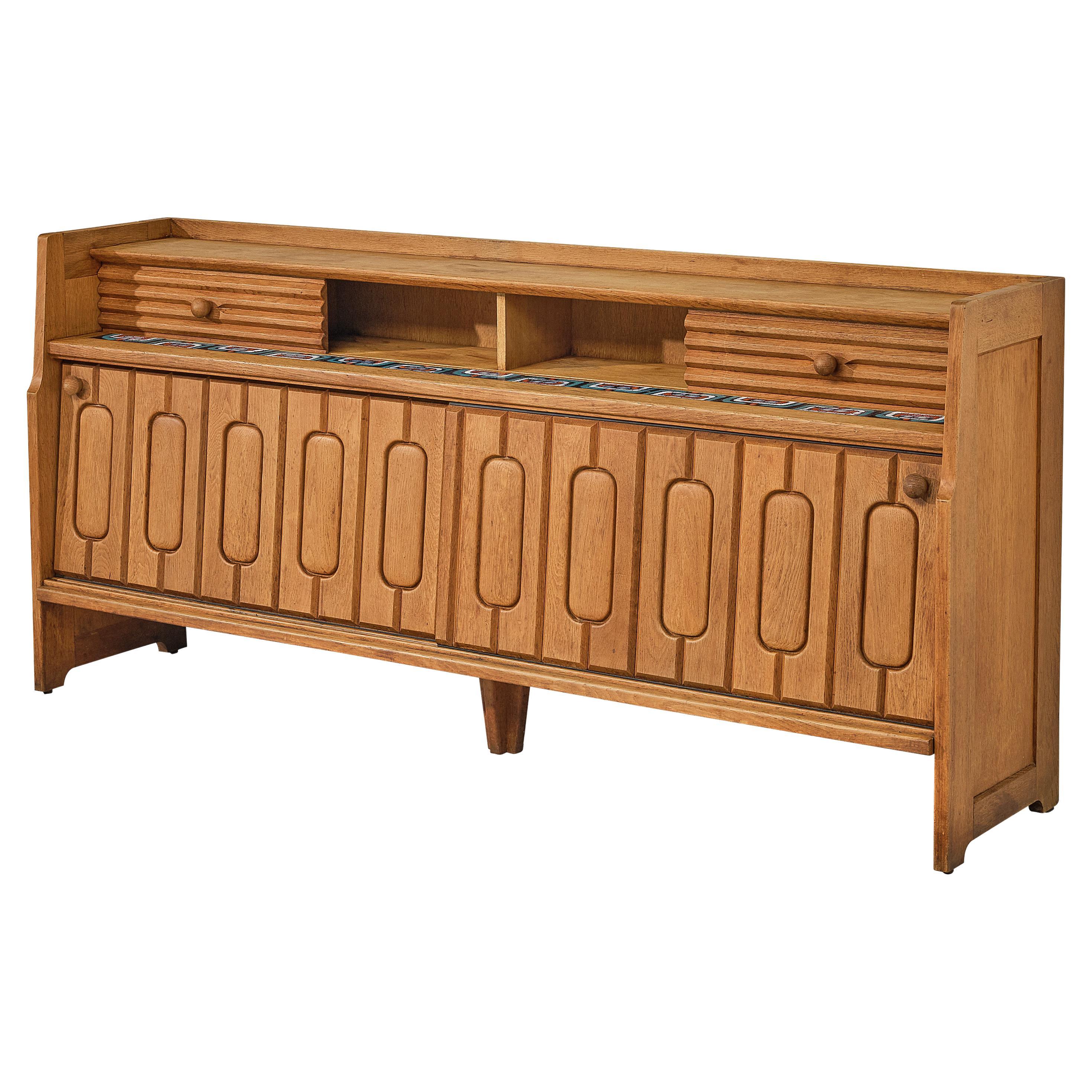 Guillerme et Chambron Sideboard in Oak with Ceramic