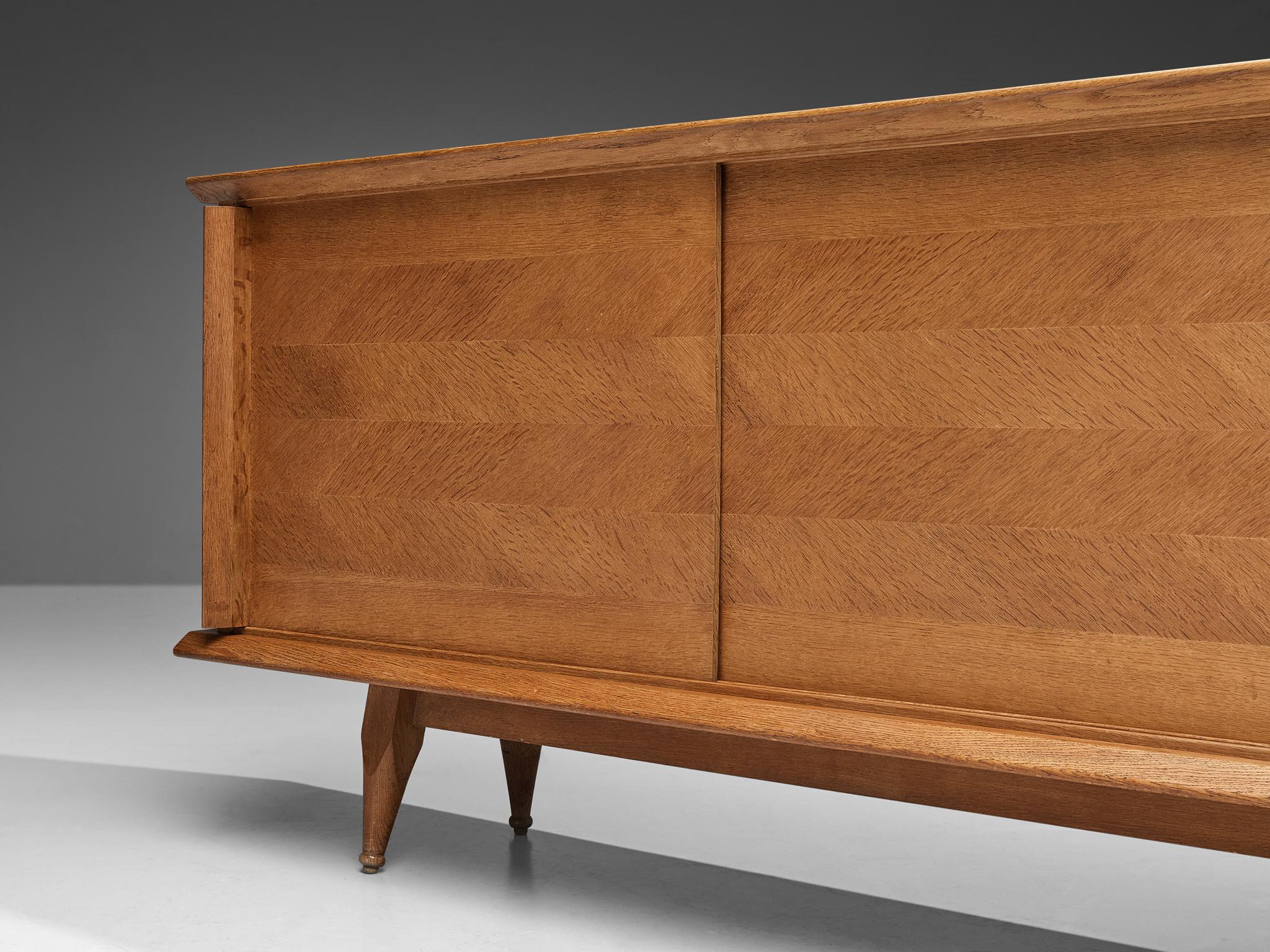 French Guillerme & Chambron Sideboard in Oak with Ceramic Tiles