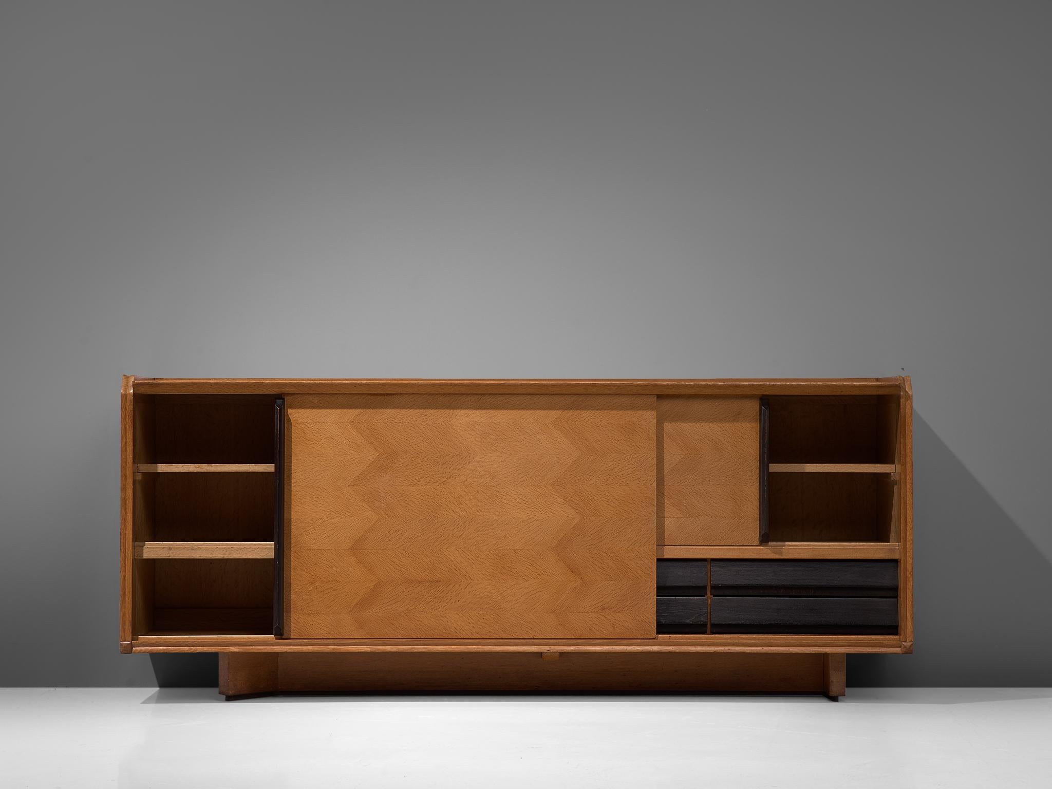 Guillerme et Chambron Sideboard in Oak with Sliding Doors 4