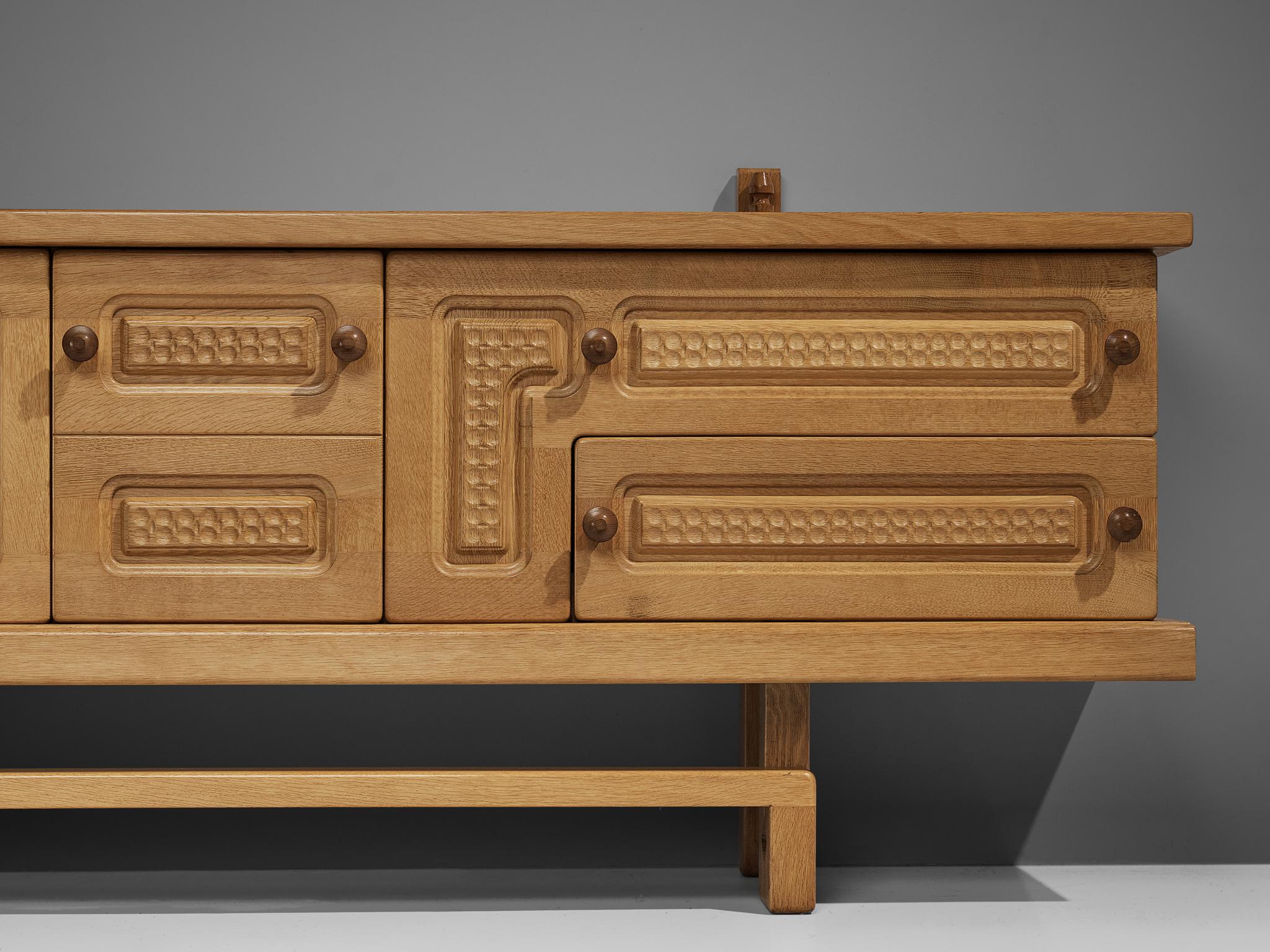 French Guillerme et Chambron Sideboard in Solid Oak