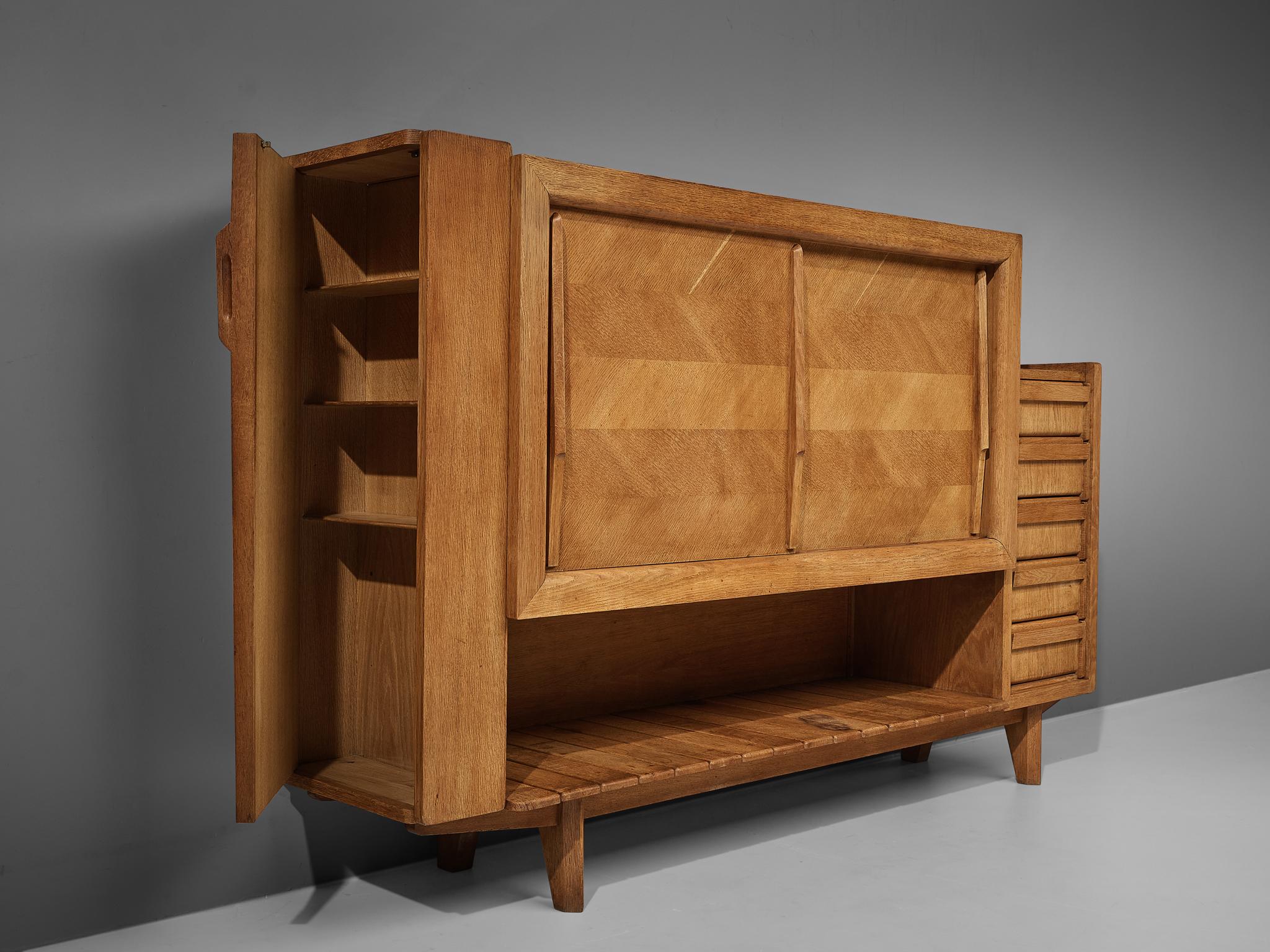 Guillerme et Chambron Sideboard in Solid Oak with Ceramic Tiles 6