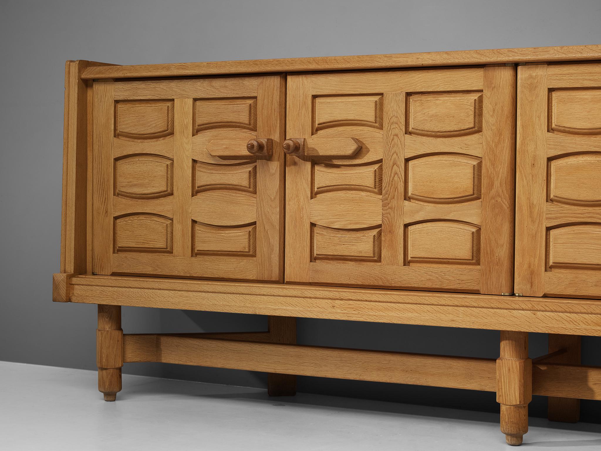 Guillerme & Chambron Sideboard in Solid Oak with Ceramic Tiles 1