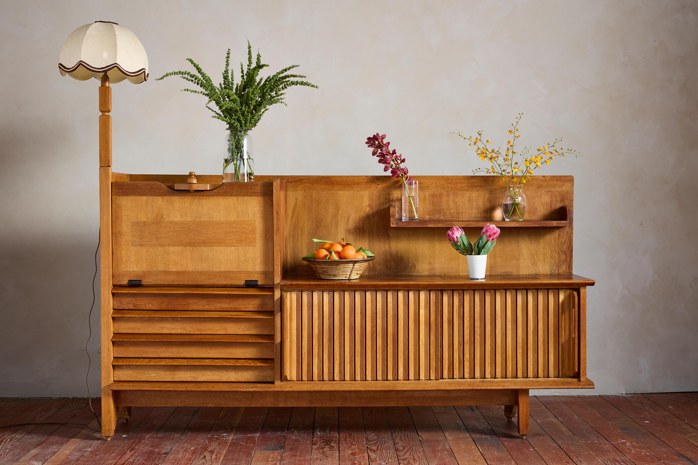 Guillerme et Chambron Sideboard with Lamp For Sale 14