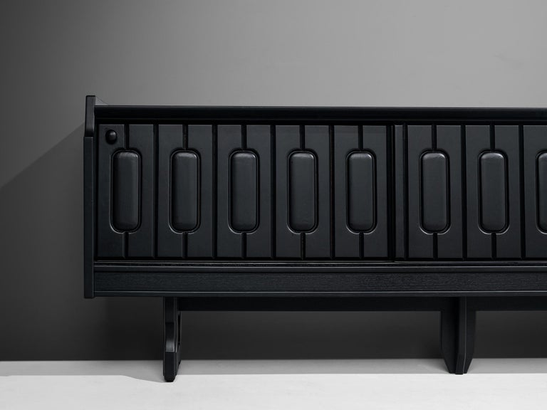 Guillerme & Chambron 'Simon' Sideboard in Black Stained Oak For Sale 4