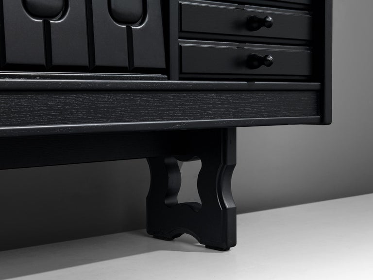 Guillerme & Chambron 'Simon' Sideboard in Black Stained Oak For Sale 2