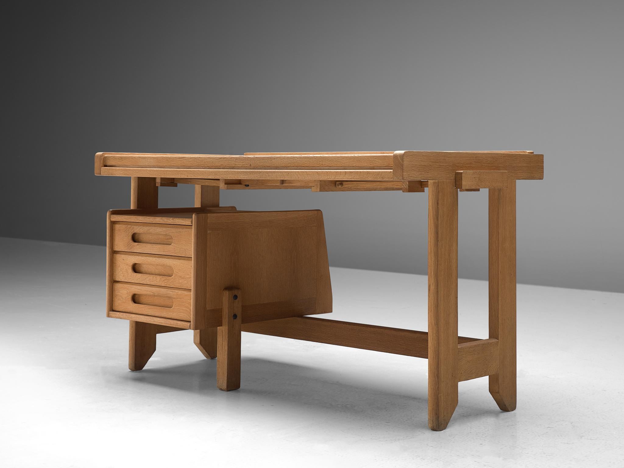 French Guillerme et Chambron Small Desk in Oak