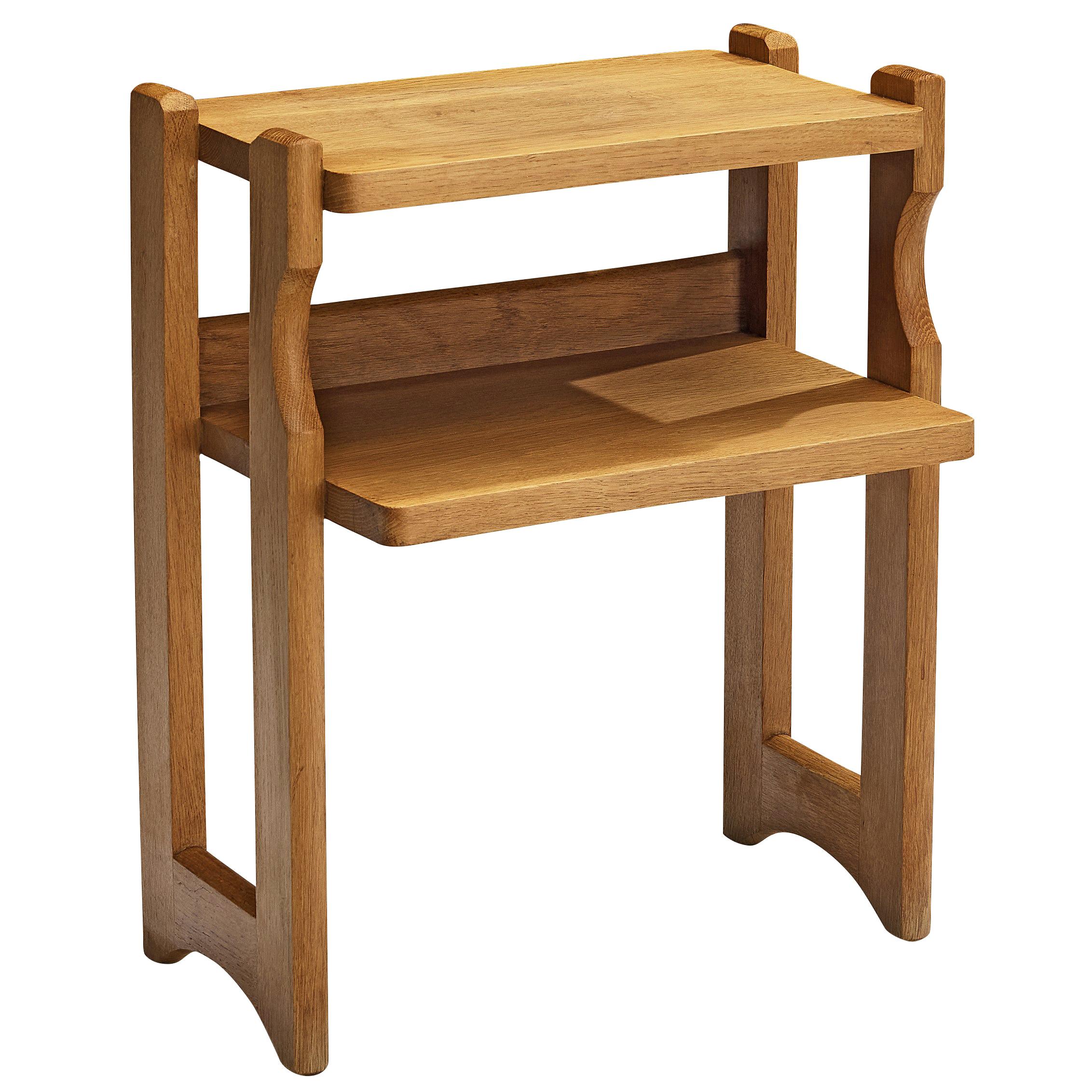 Guillerme et Chambron Small Side Table in Solid Oak