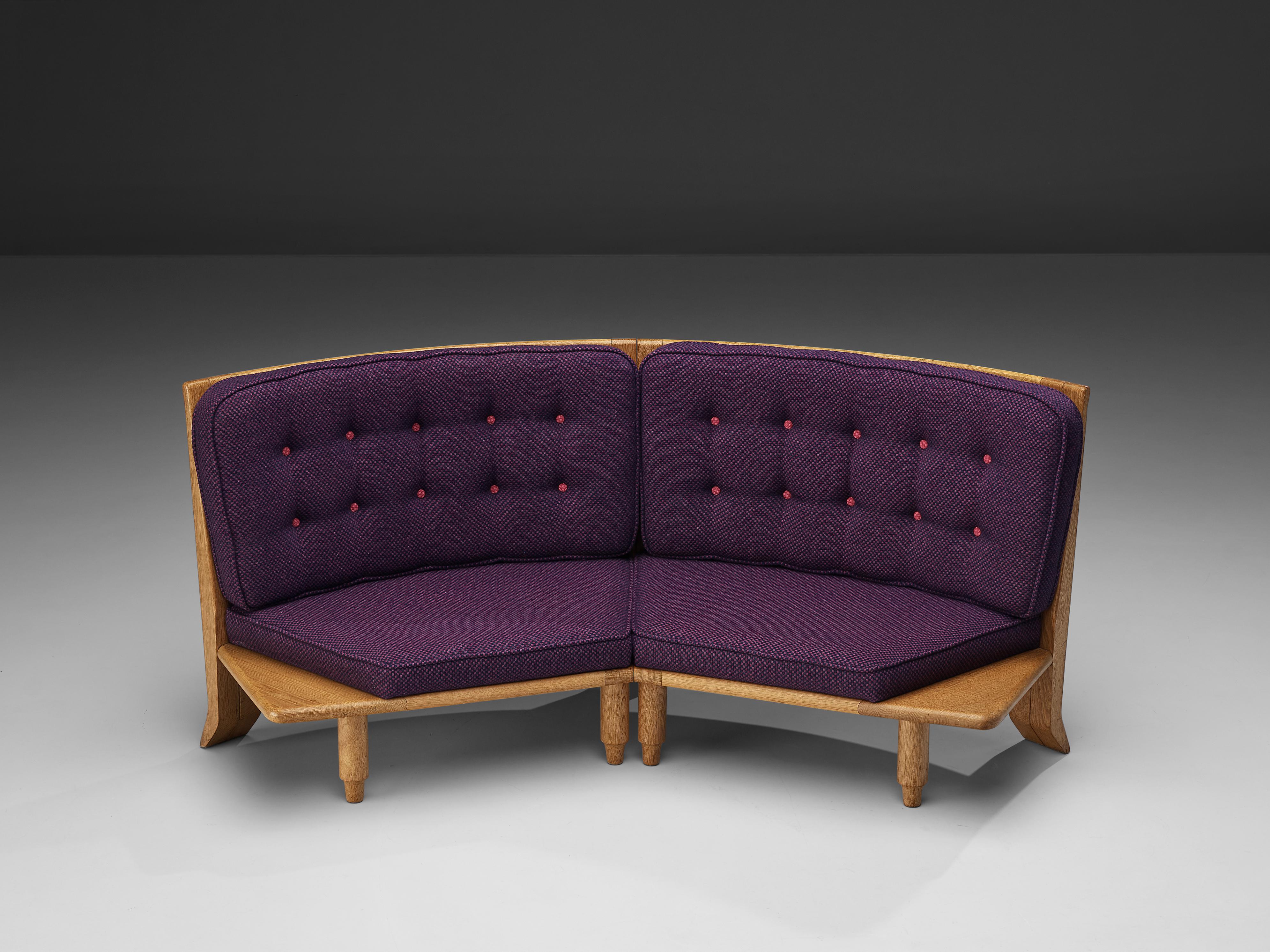 French Guillerme et Chambron Sofa in Oak
