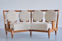 Guillerme et Chambron Sofa, Eiche und Lelièvre Bouclé, Votre Maison, Frankreich 1960er Jahre