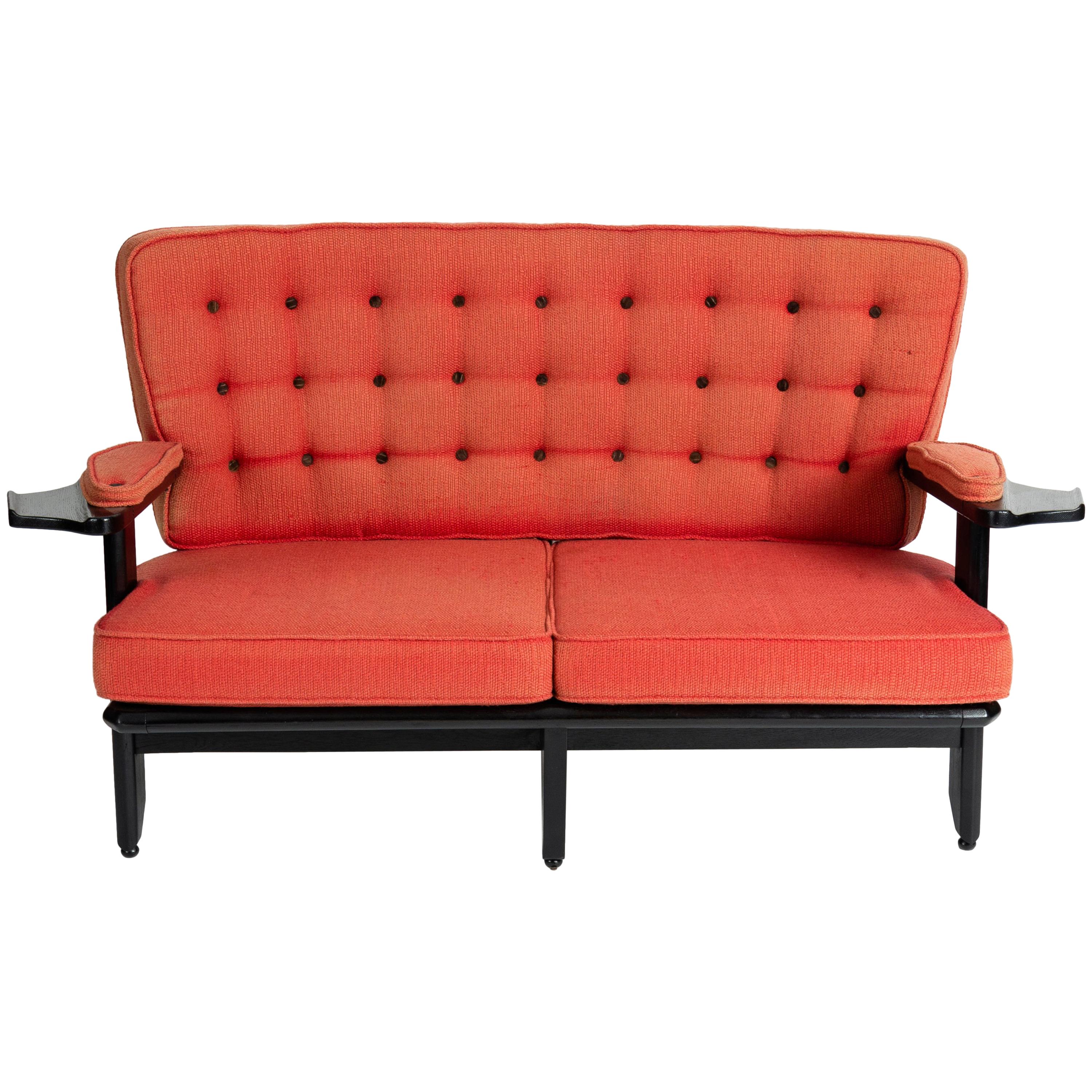 Guillerme et Chambron, Catherine, Sofa with Winged Arms, France, Mid-Century