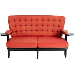 Vintage Guillerme et Chambron, Catherine, Sofa with Winged Arms, France, Mid-Century