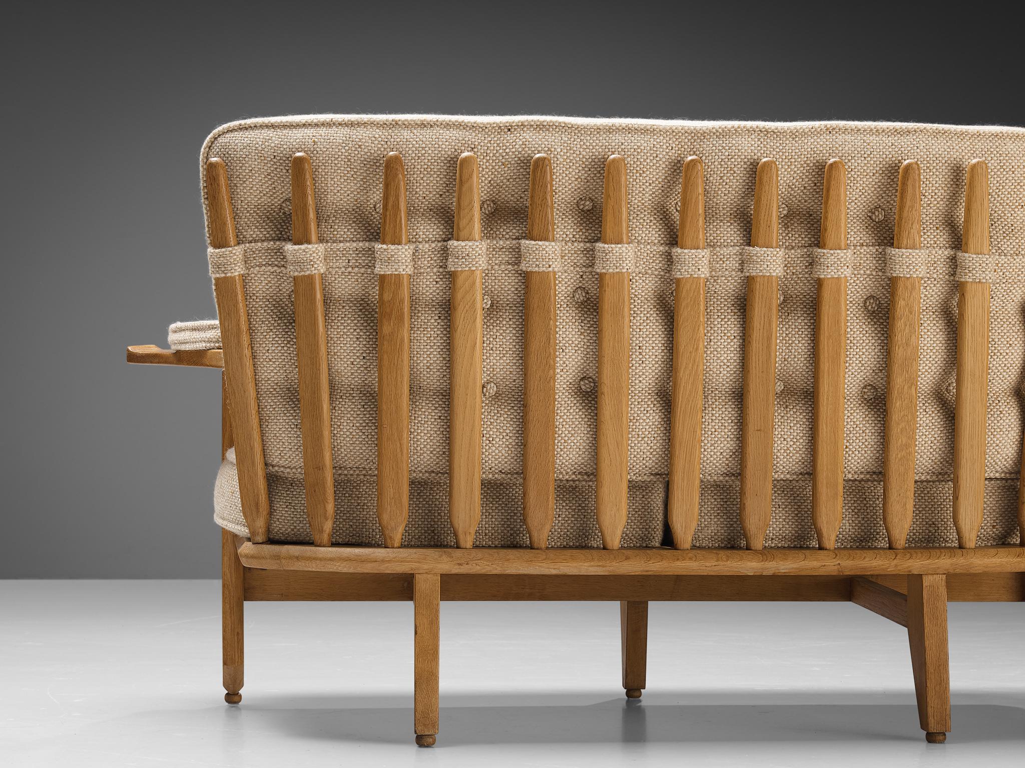 Guillerme & Chambron Sofas in Oak and Off-White Upholstery  2