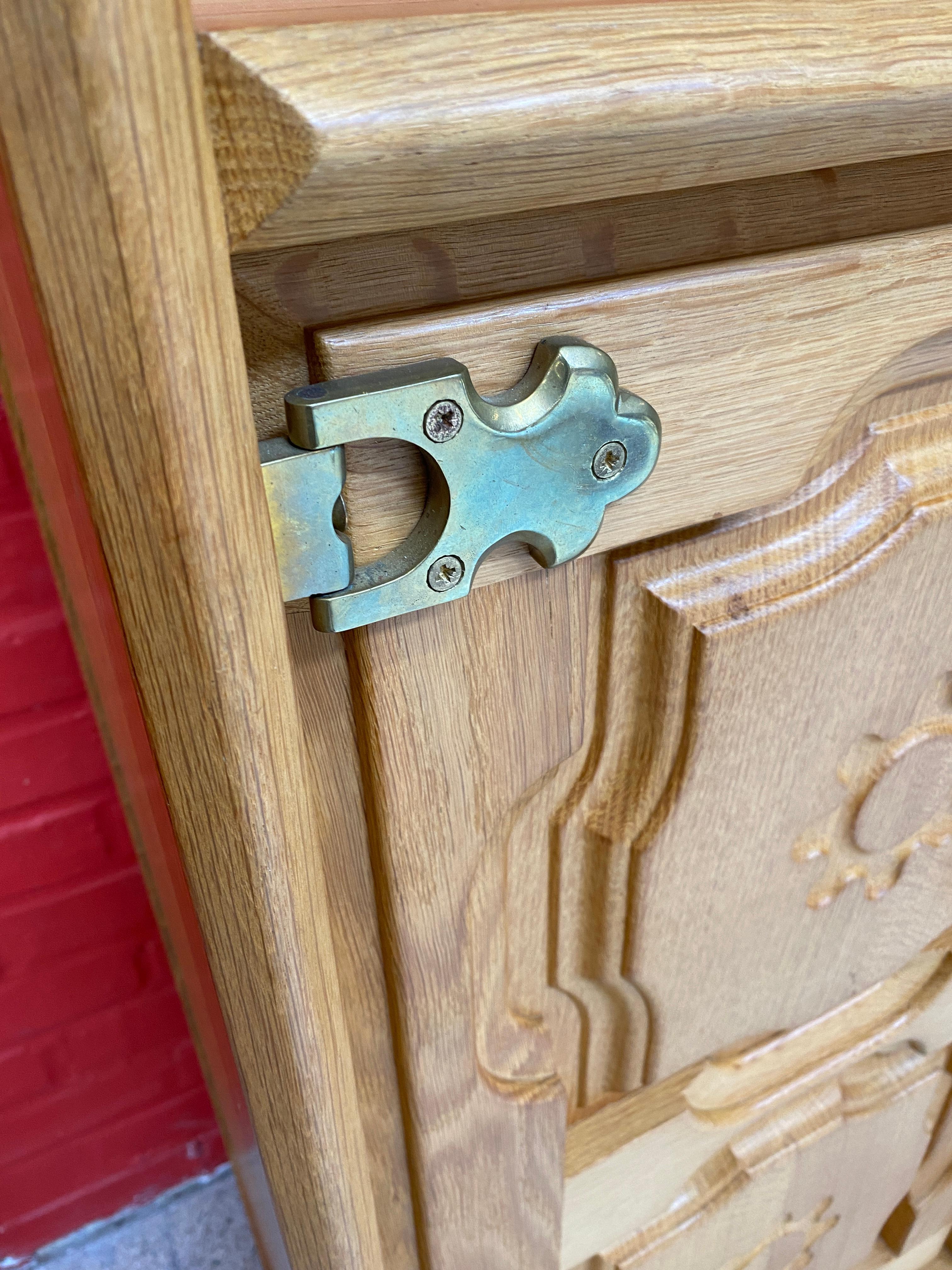 Mid-20th Century Guillerme et Chambron, Solid Oak Cabinet Edition Votre Maison, circa 1970-1980 For Sale