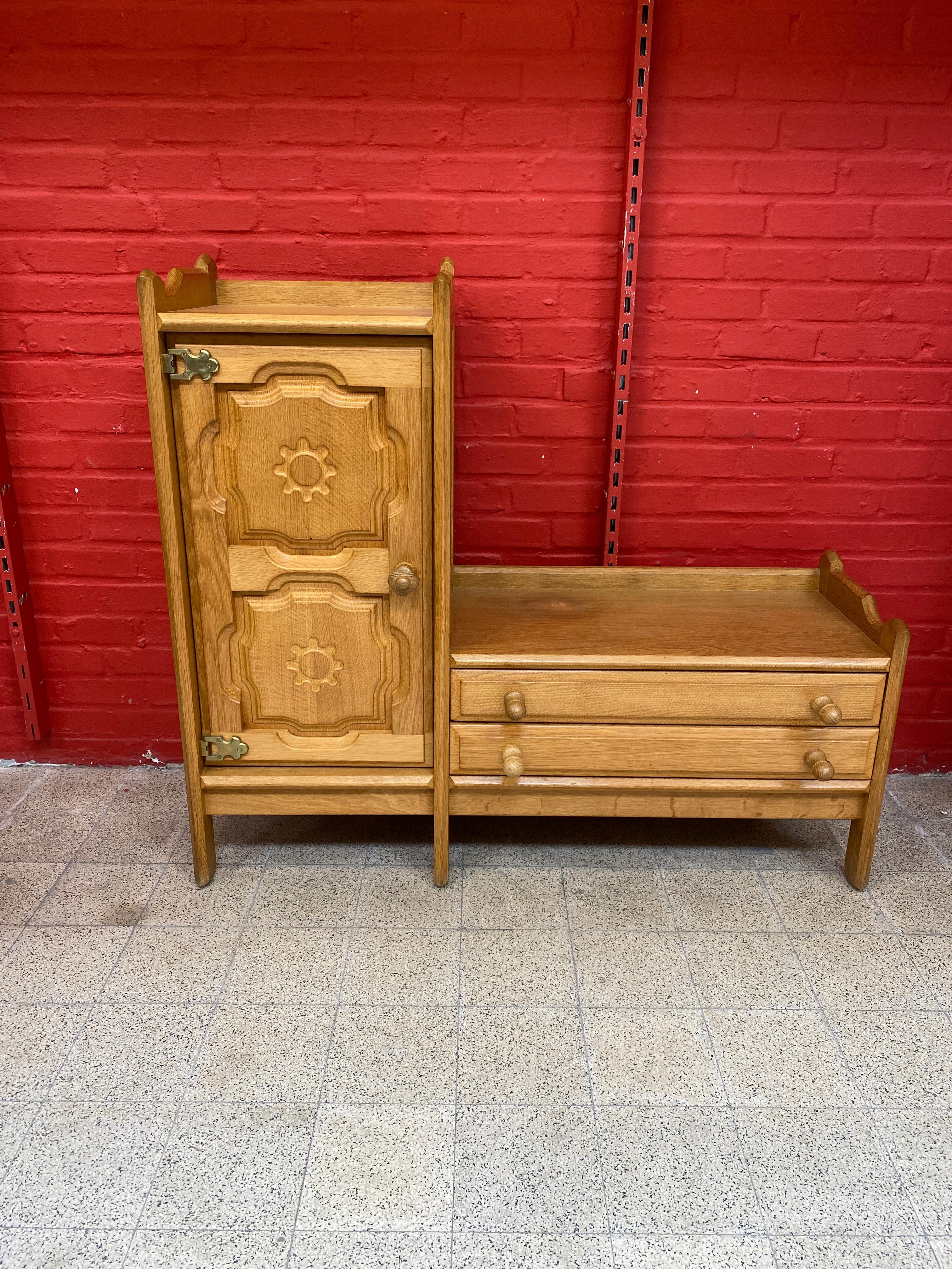 Guillerme et Chambron, Mobile in Oak massiccio Edizione Votre Maison, circa 1970-1980 in vendita 2